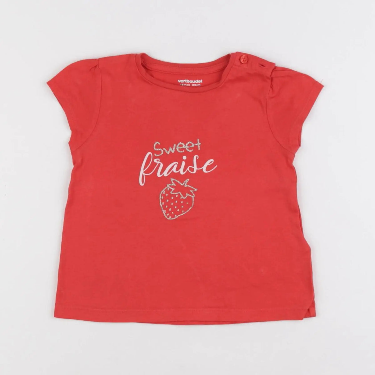 Vertbaudet - tee-shirt rouge - 18 mois