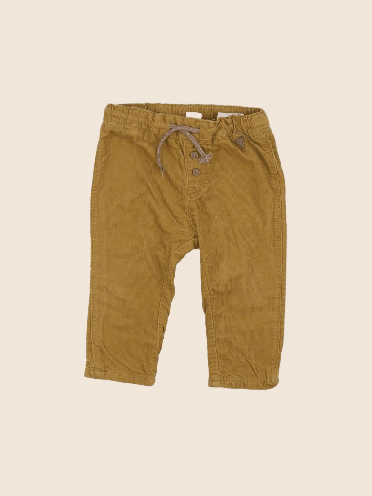 H&M - pantalon doublé jaune - 6/9 mois