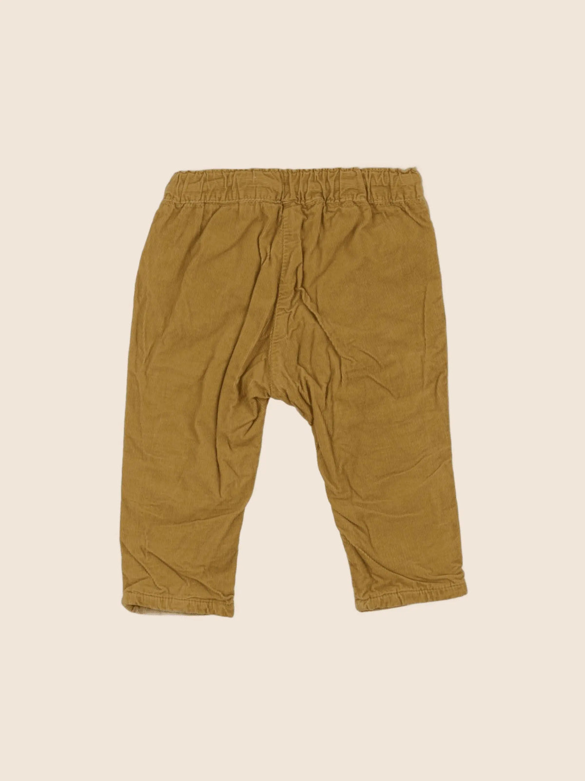 H&M - pantalon doublé jaune - 6/9 mois
