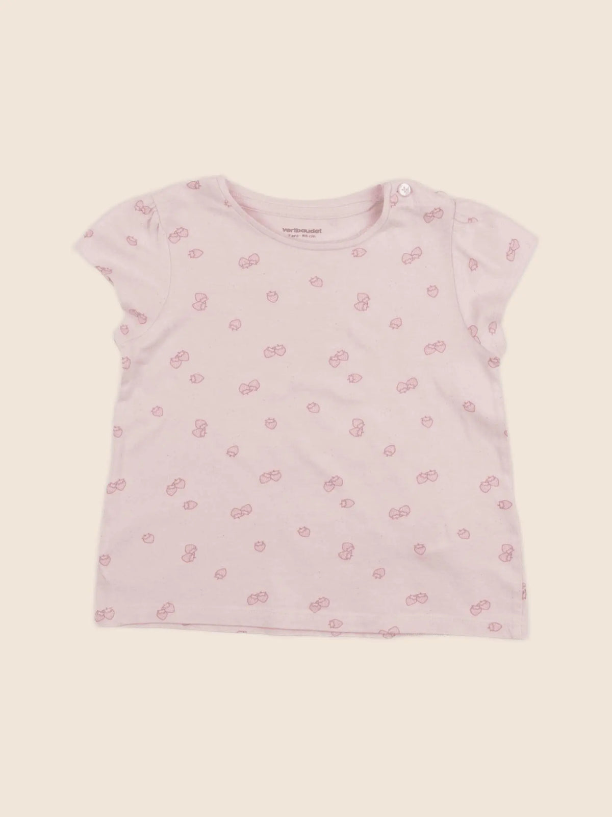 Vertbaudet - tee-shirt rose - 2 ans