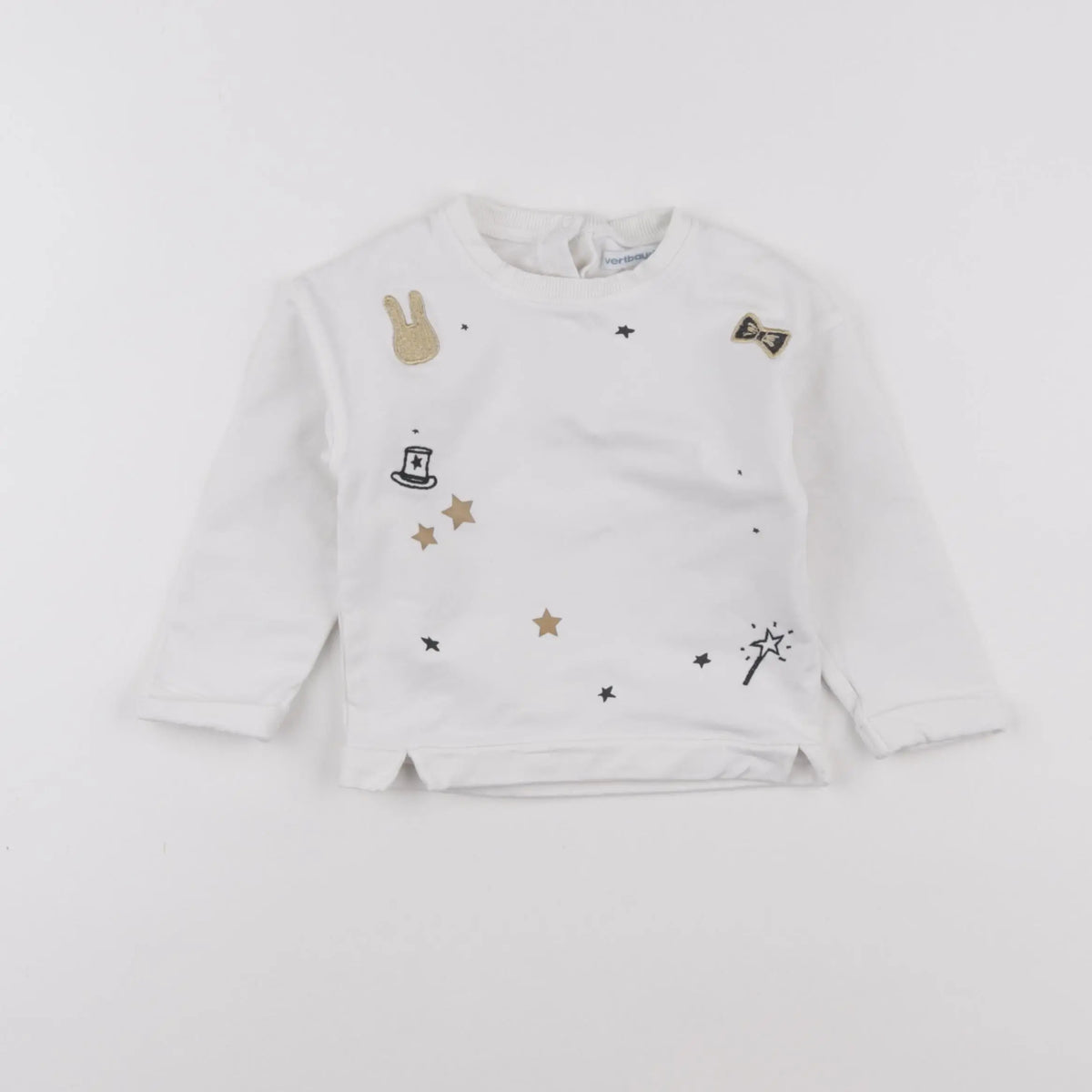 Vertbaudet - sweat or, multicolore - 18 mois