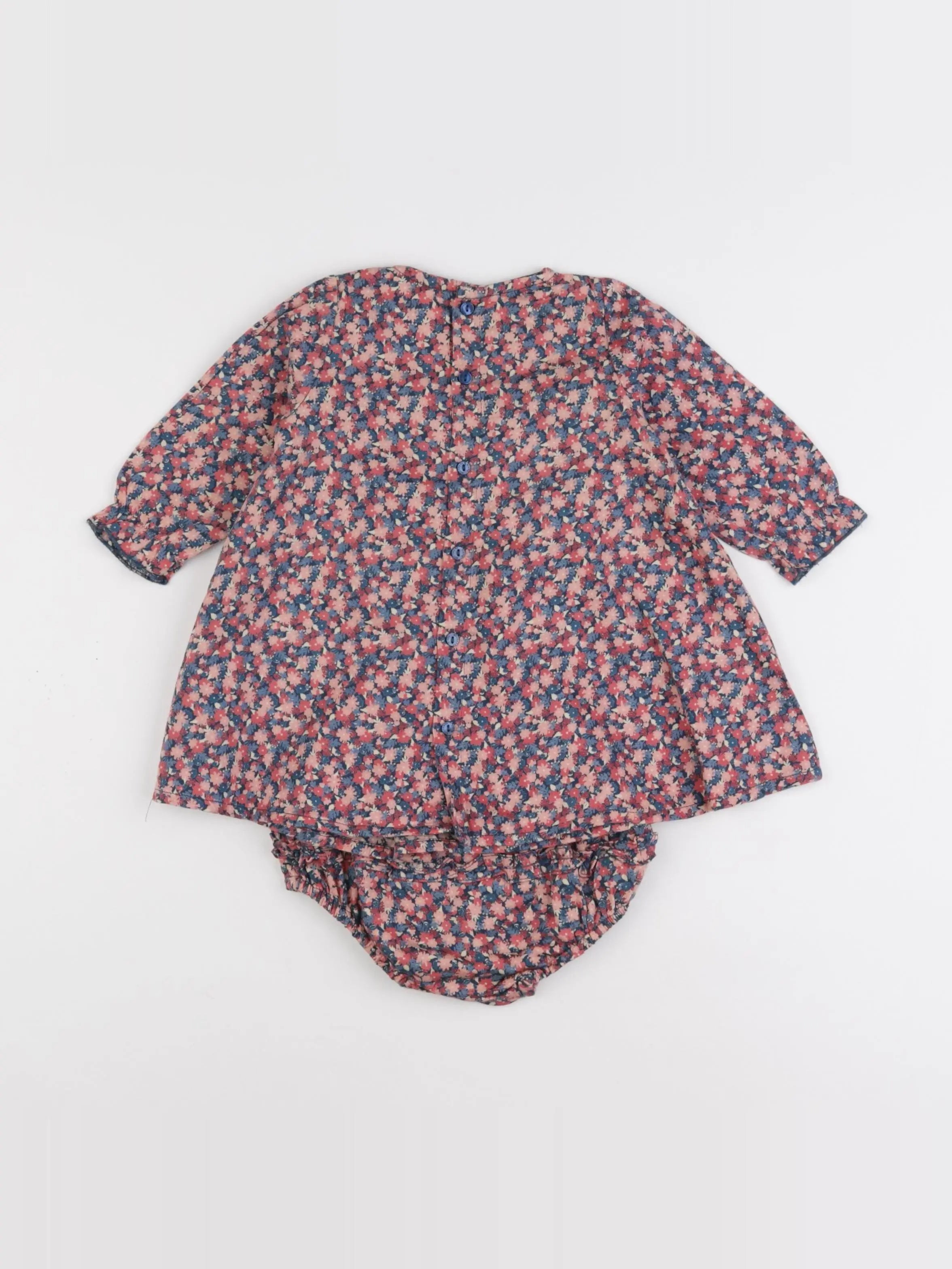 Bouchara - robe bleu, rose - 6 mois