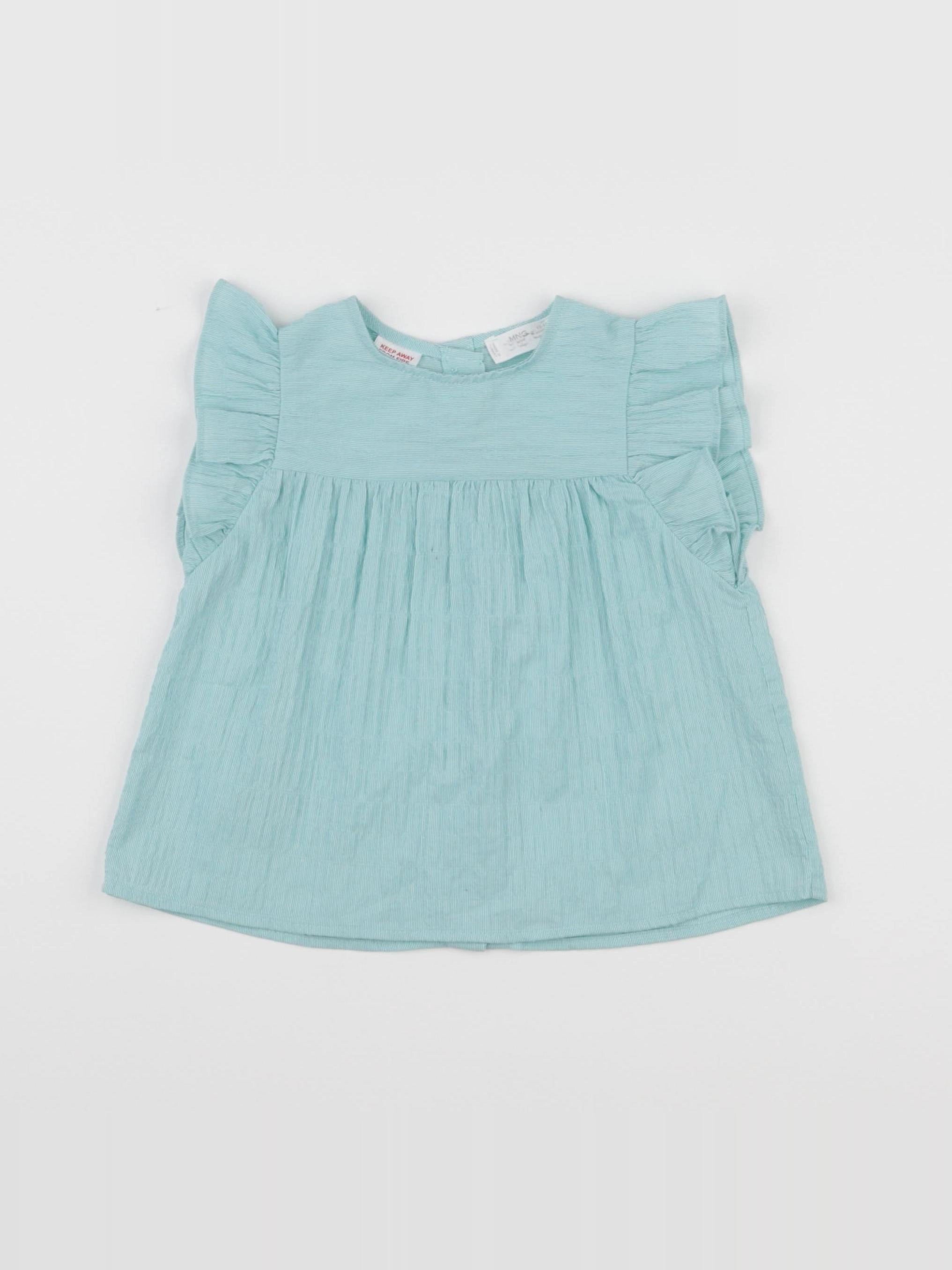 Mango - blouse bleu - 12/18 mois