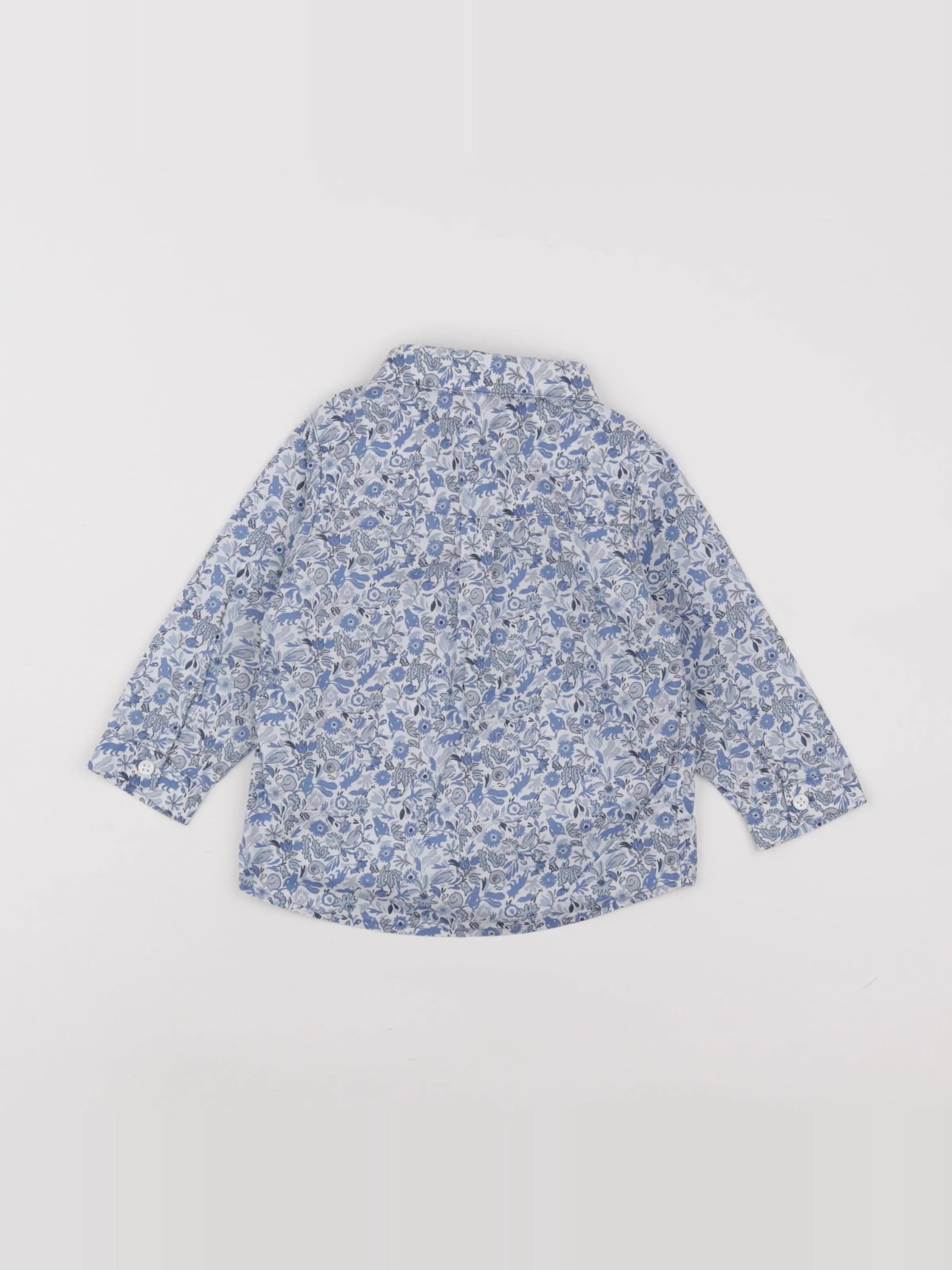 Petit Bateau - chemise bleu - 18 mois