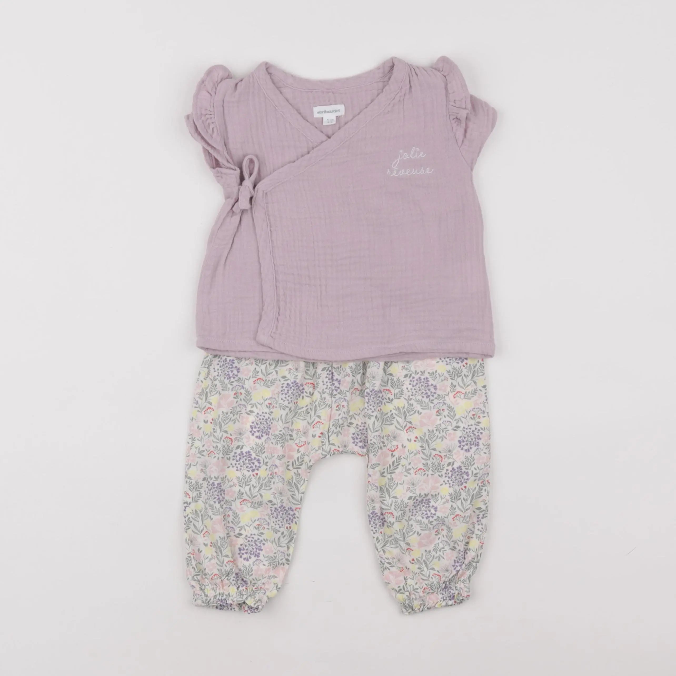 Vertbaudet - ensemble violet - 9 mois