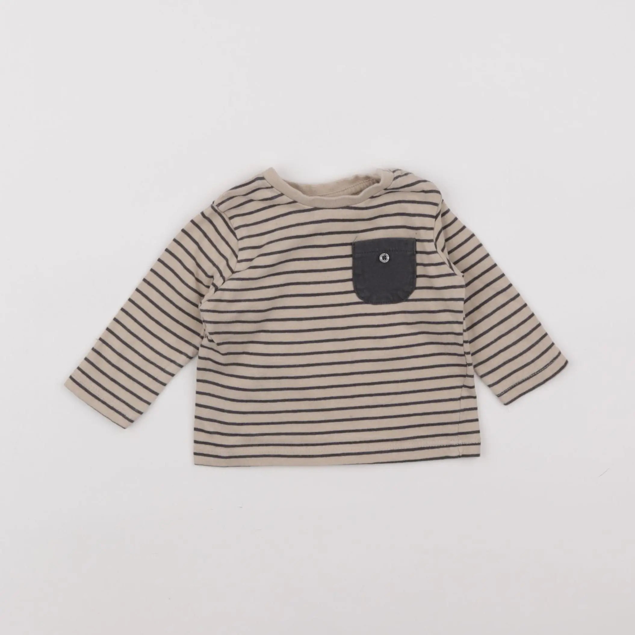 Vertbaudet - tee-shirt beige - 3 mois