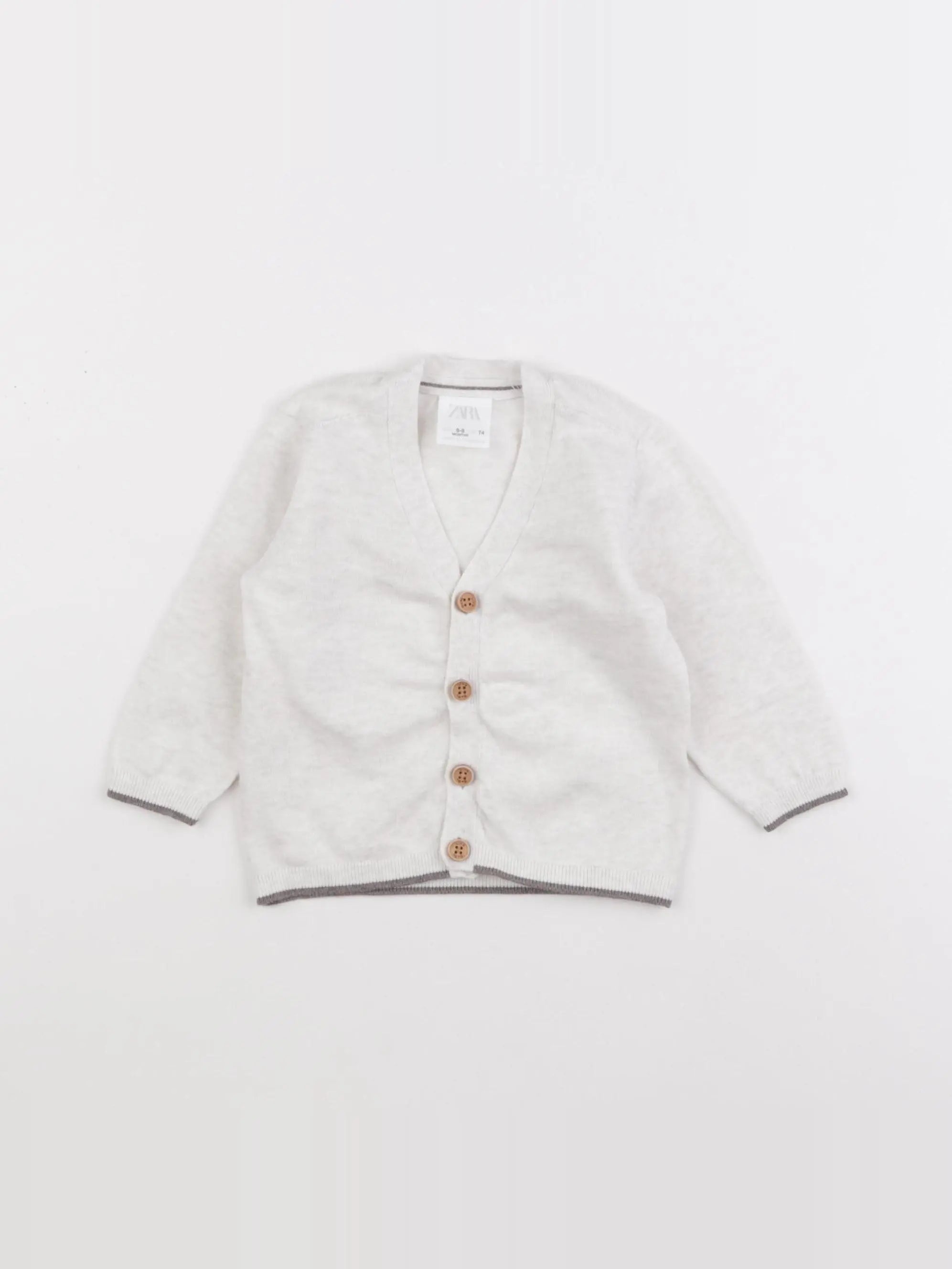 Zara - gilet beige - 6/9 mois