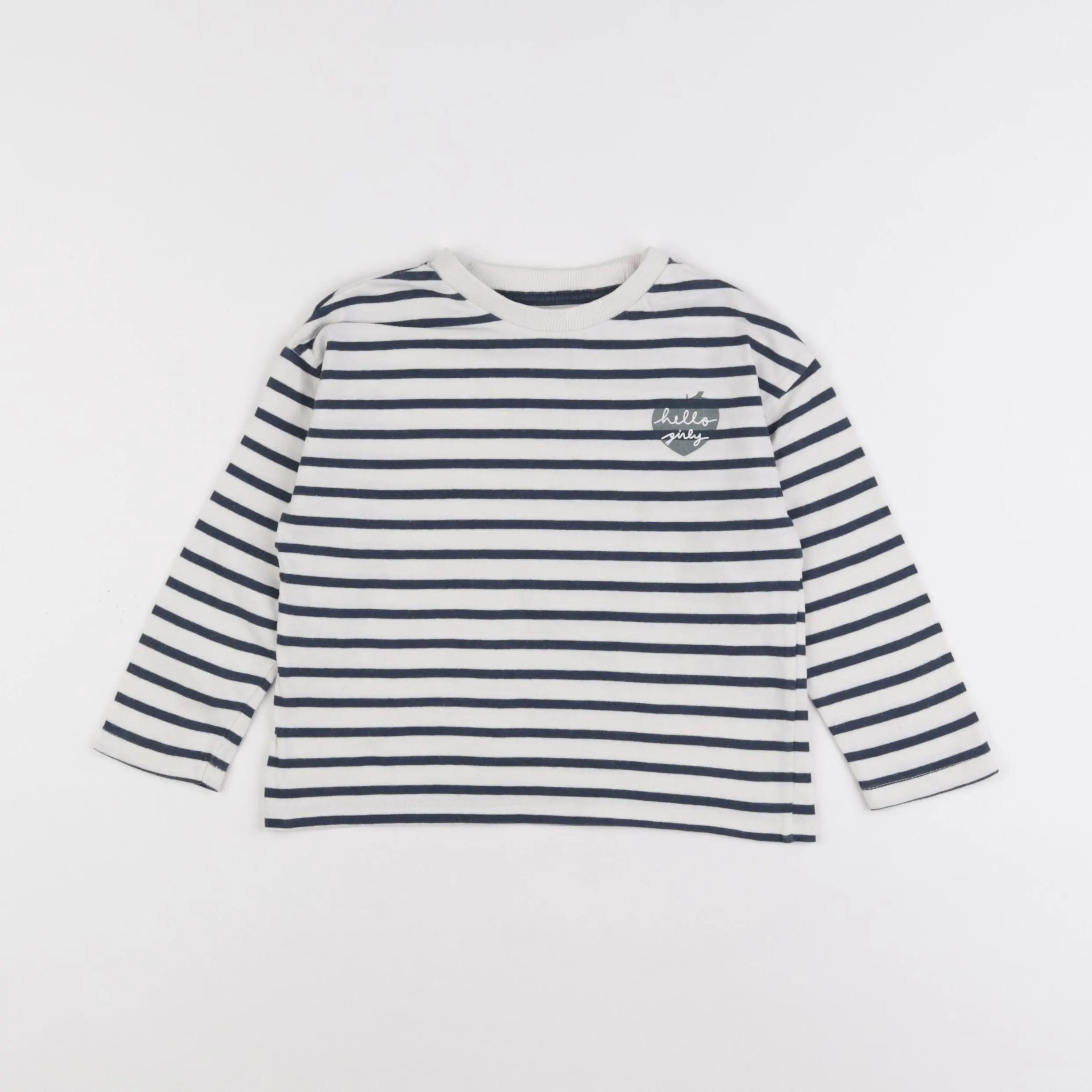 Vertbaudet - tee-shirt blanc, bleu - 4 ans