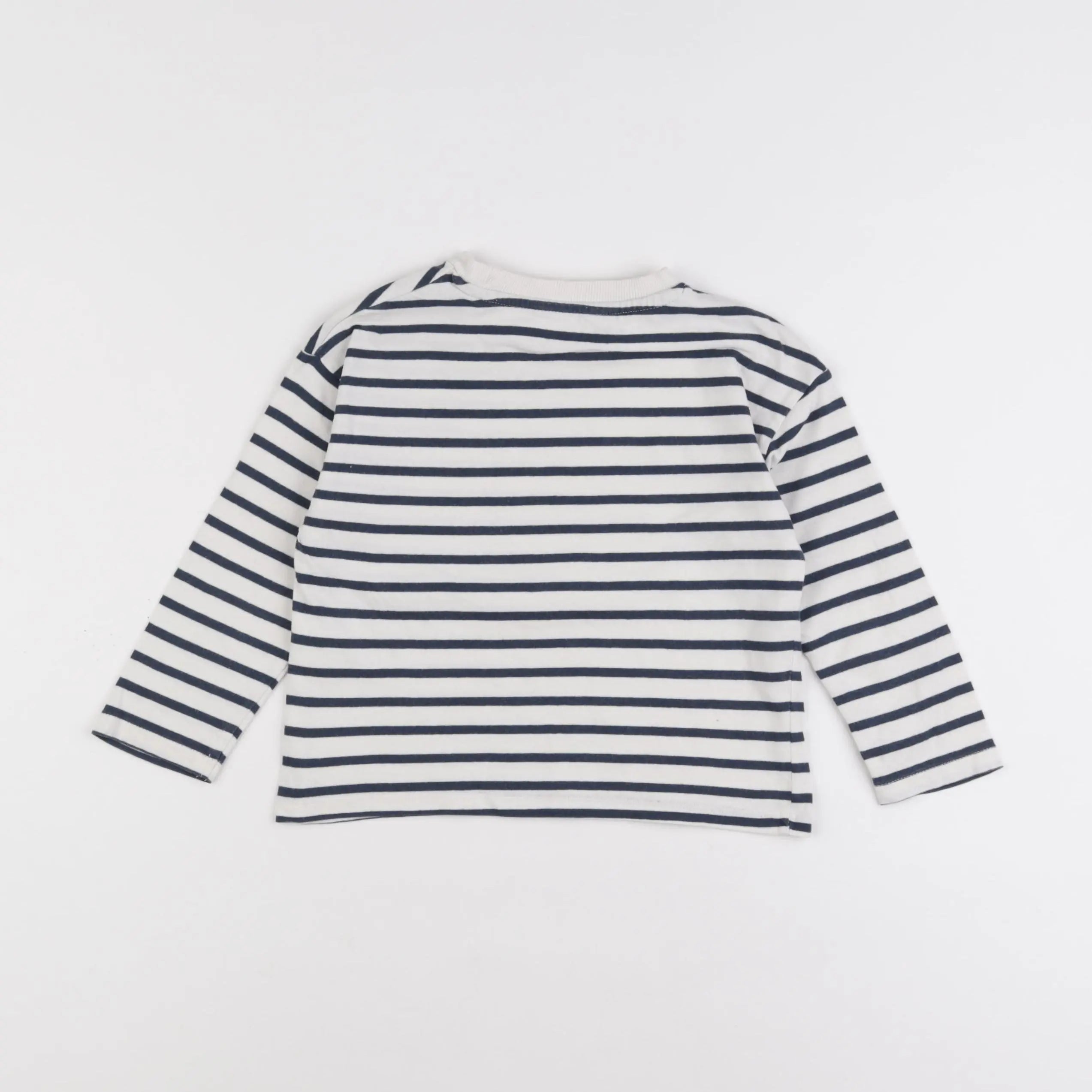 Vertbaudet - tee-shirt blanc, bleu - 4 ans
