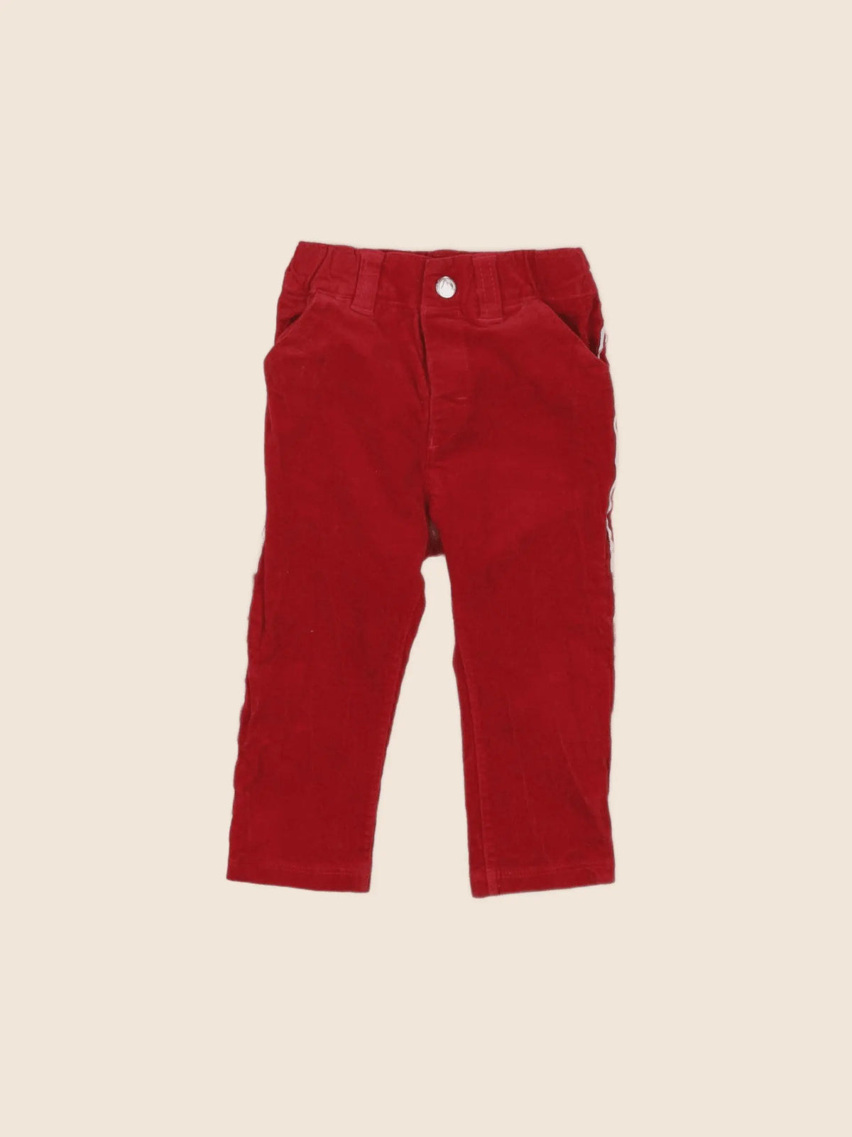 Petit Bateau - pantalon rouge - 12 mois