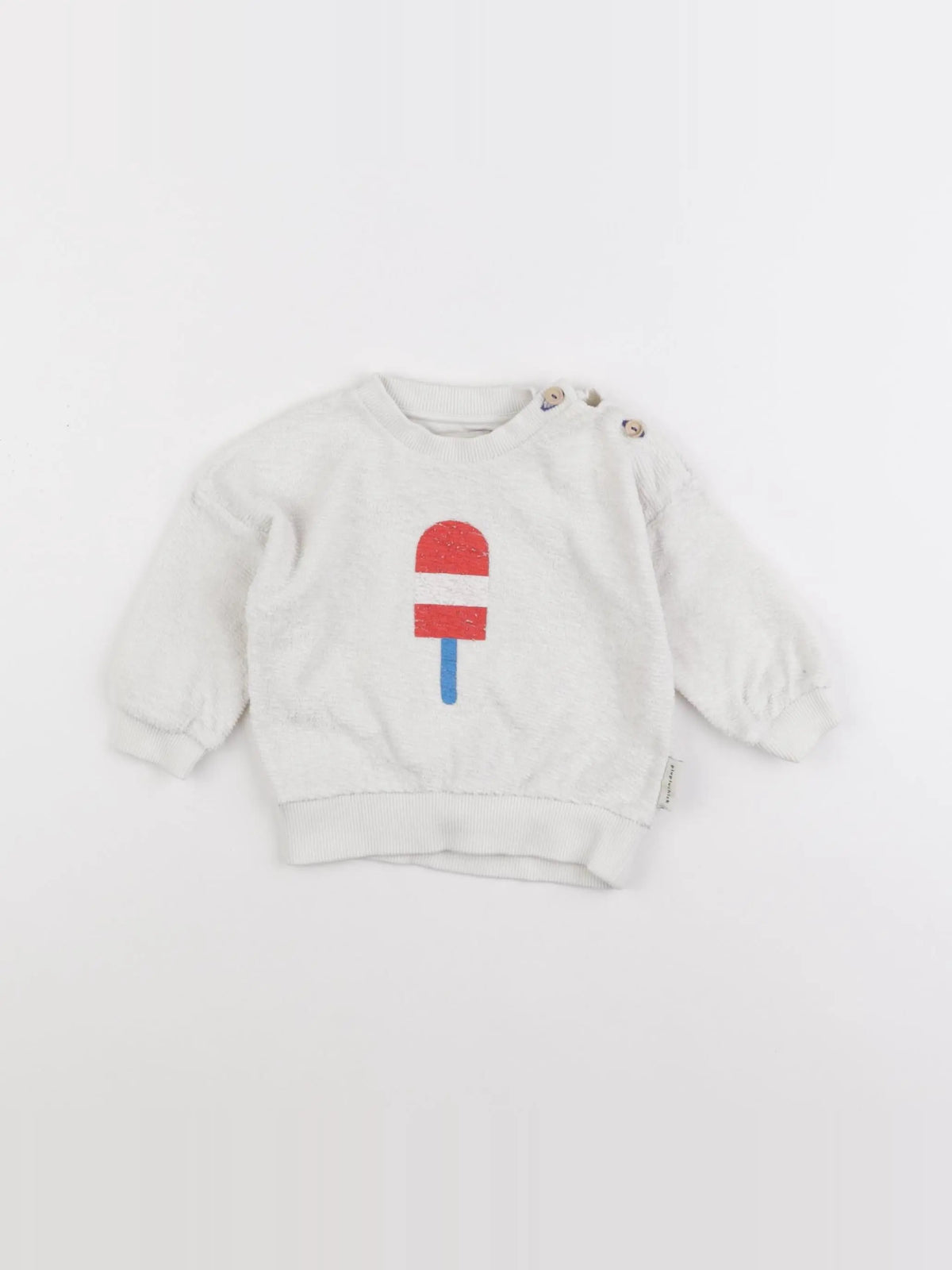 Piupiuchick - sweat blanc - 6 mois