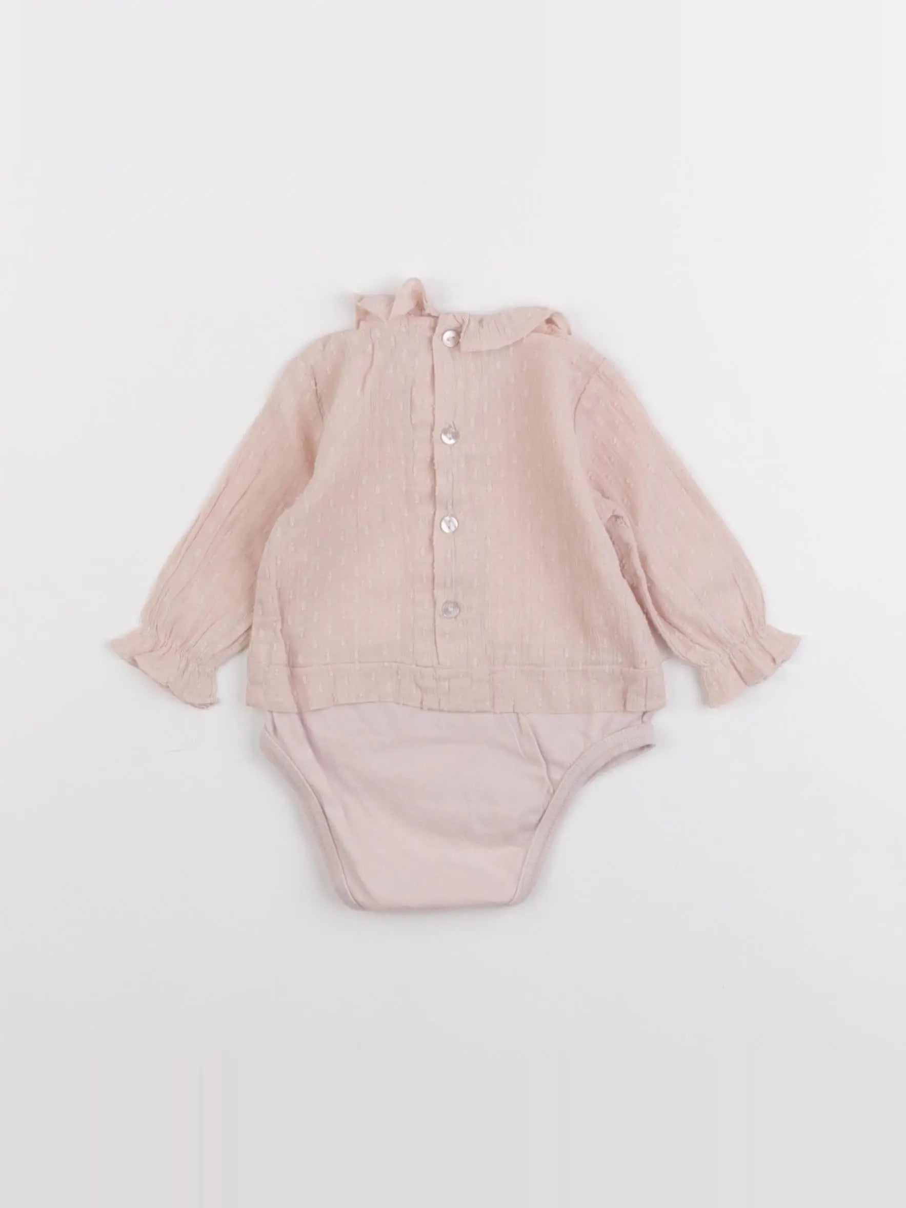 Zara - body blouse rose - 0/1 mois