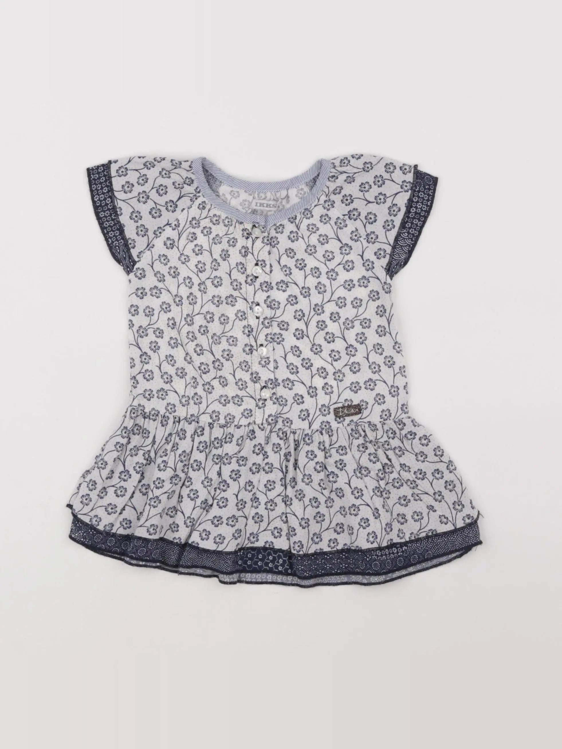 IKKS - robe blanc, bleu - 6 mois