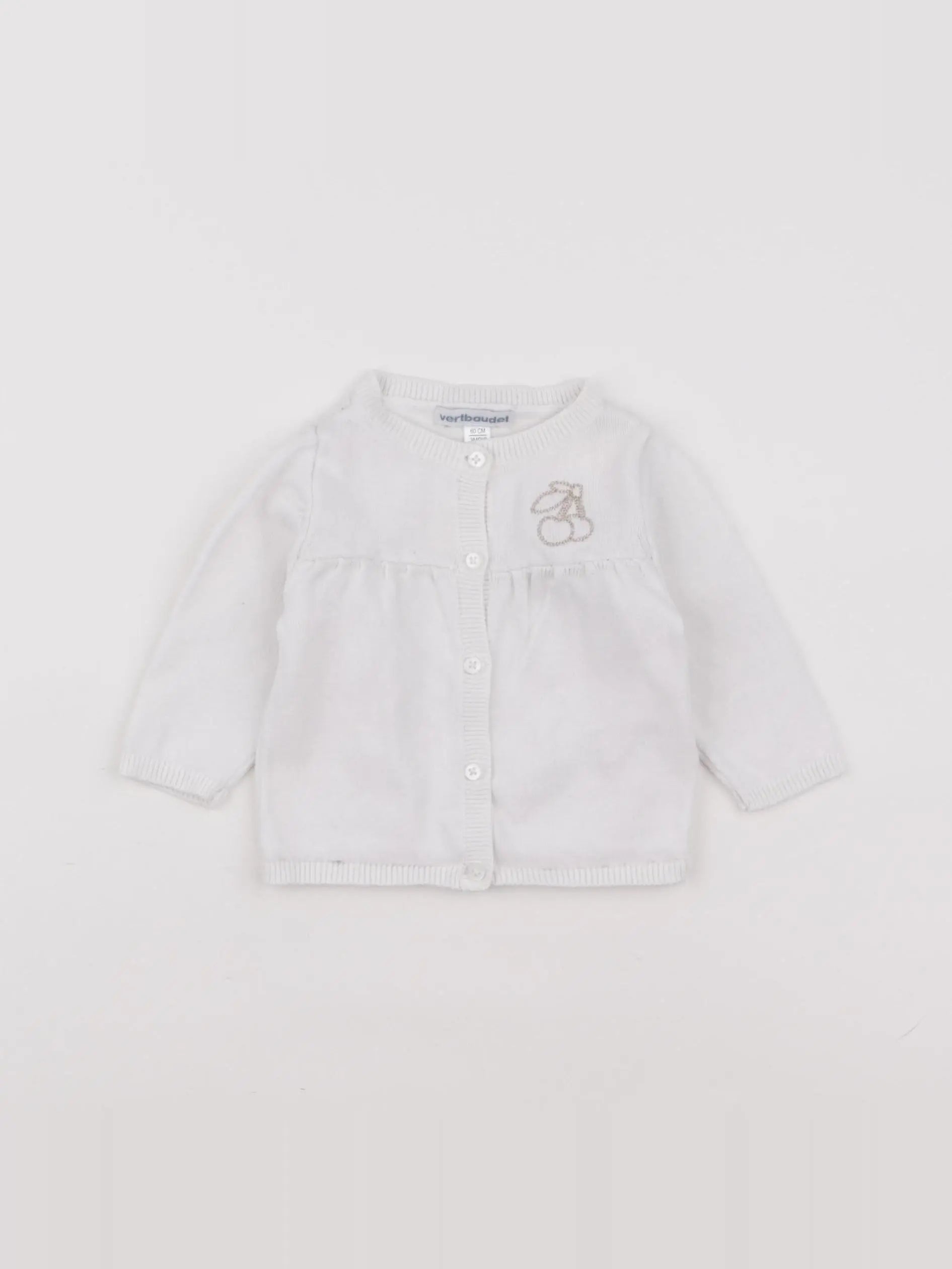 Vertbaudet - gilet blanc - 3 mois