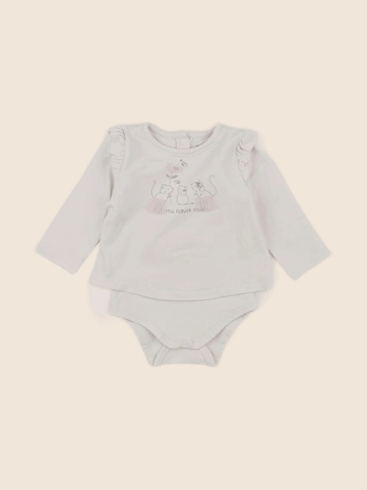 Vertbaudet - body tee-shirt beige - 6 mois