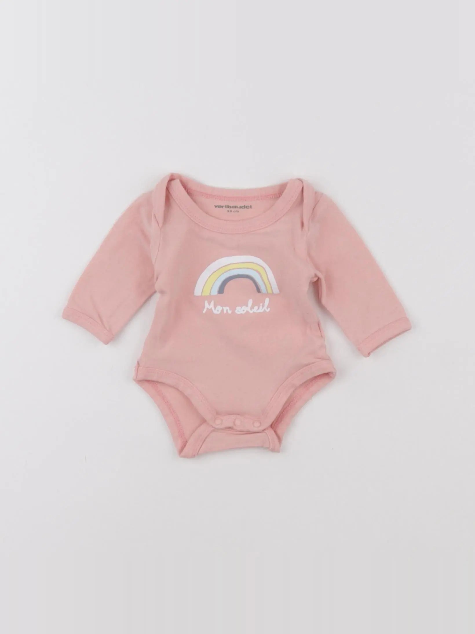Vertbaudet - body rose - 0 mois