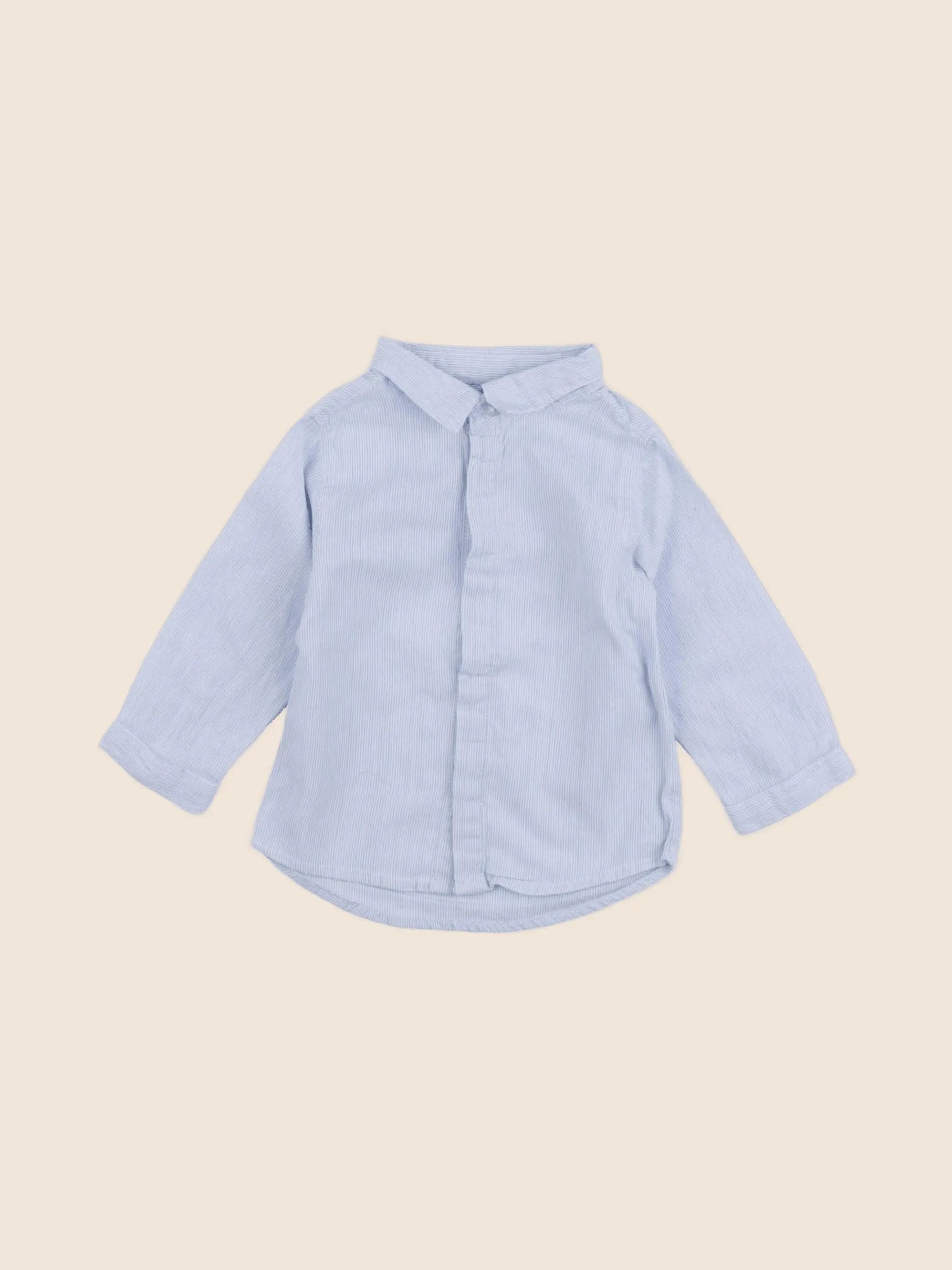 Vertbaudet - chemise bleu - 12 mois