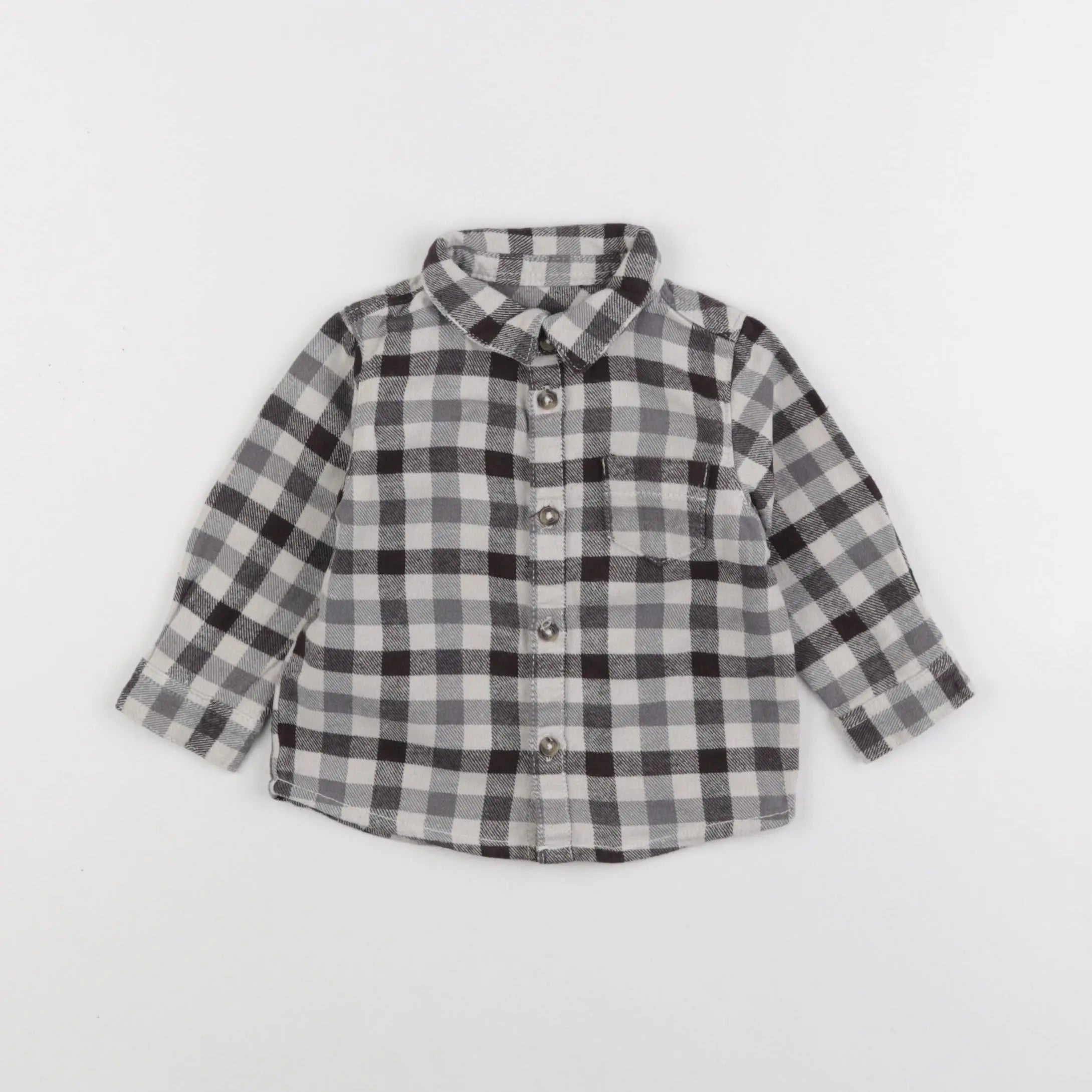 Vertbaudet - chemise marron - 12 mois