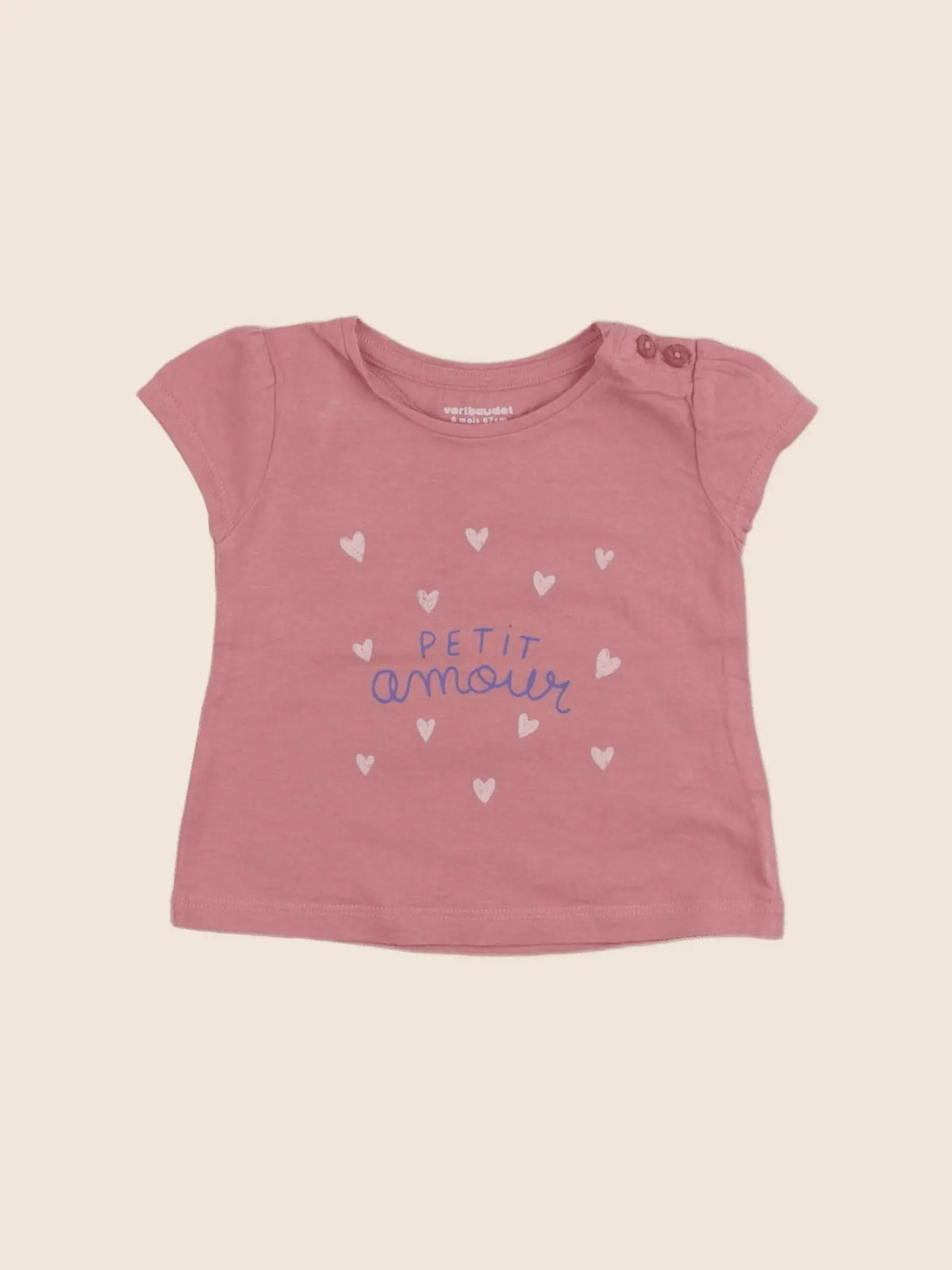 Vertbaudet - tee-shirt rose - 6 mois