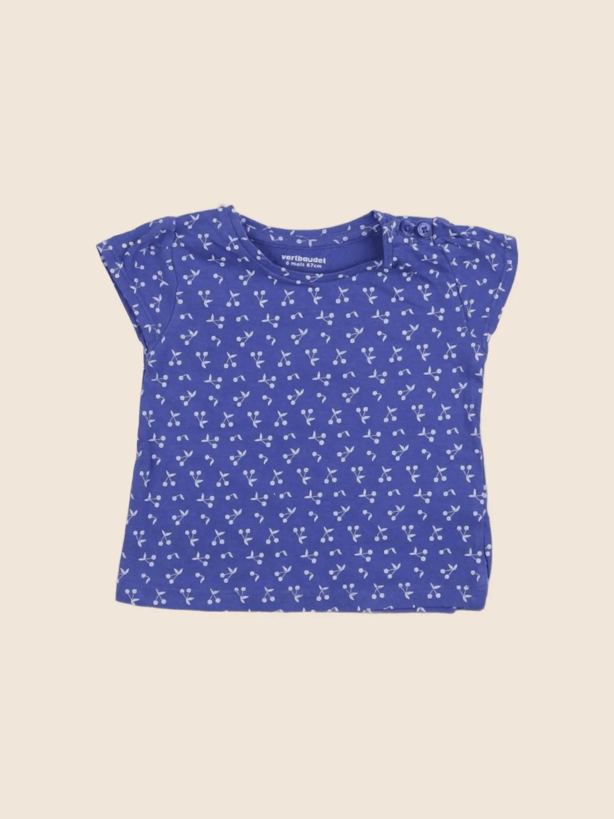 Vertbaudet - tee-shirt bleu - 6 mois