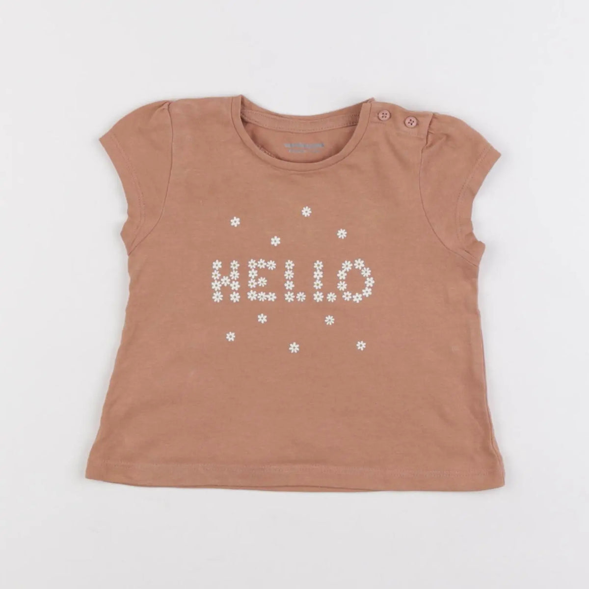 Vertbaudet - tee-shirt marron - 9 mois