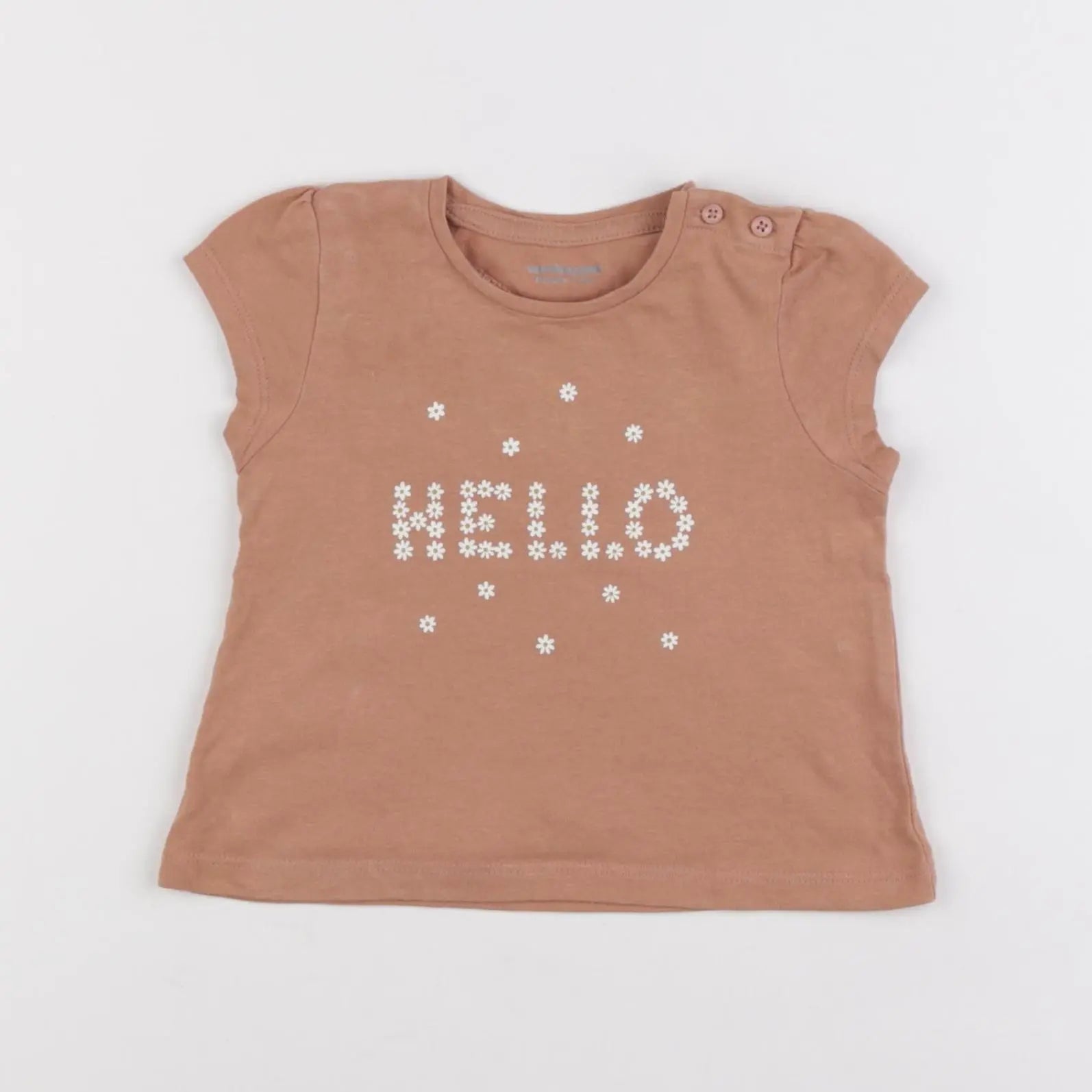 Vertbaudet - tee-shirt marron - 9 mois