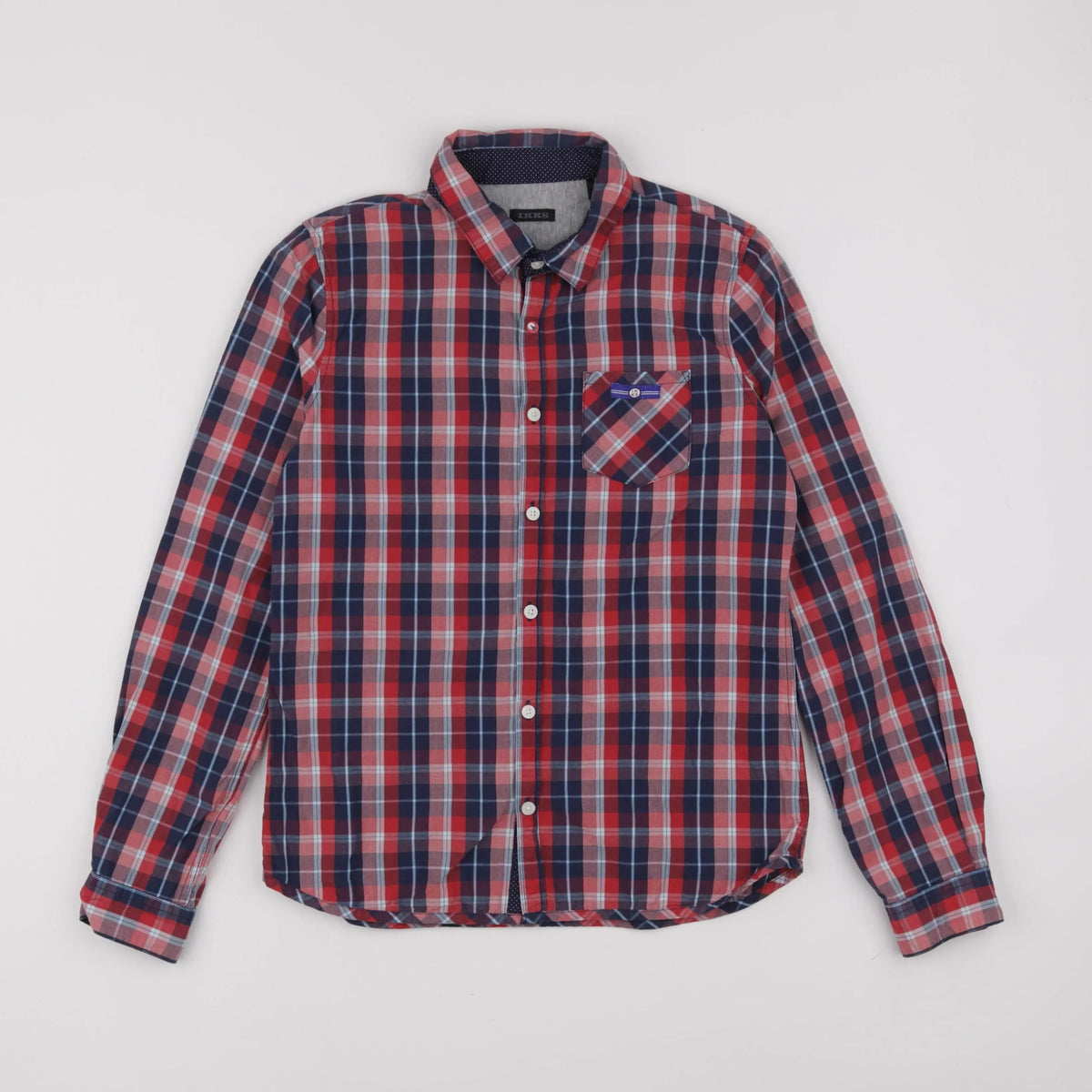 IKKS - chemise bleu, rouge - 12 ans