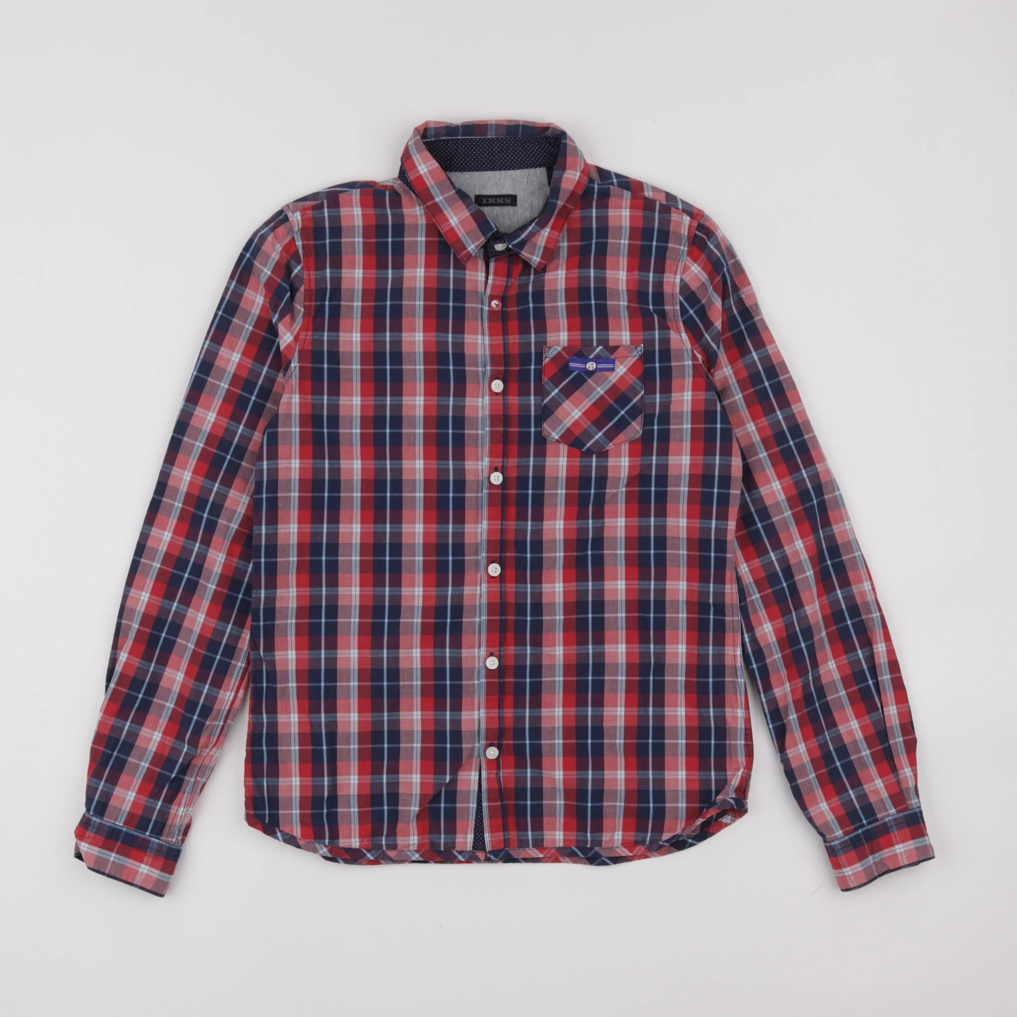 IKKS - chemise bleu, rouge - 12 ans