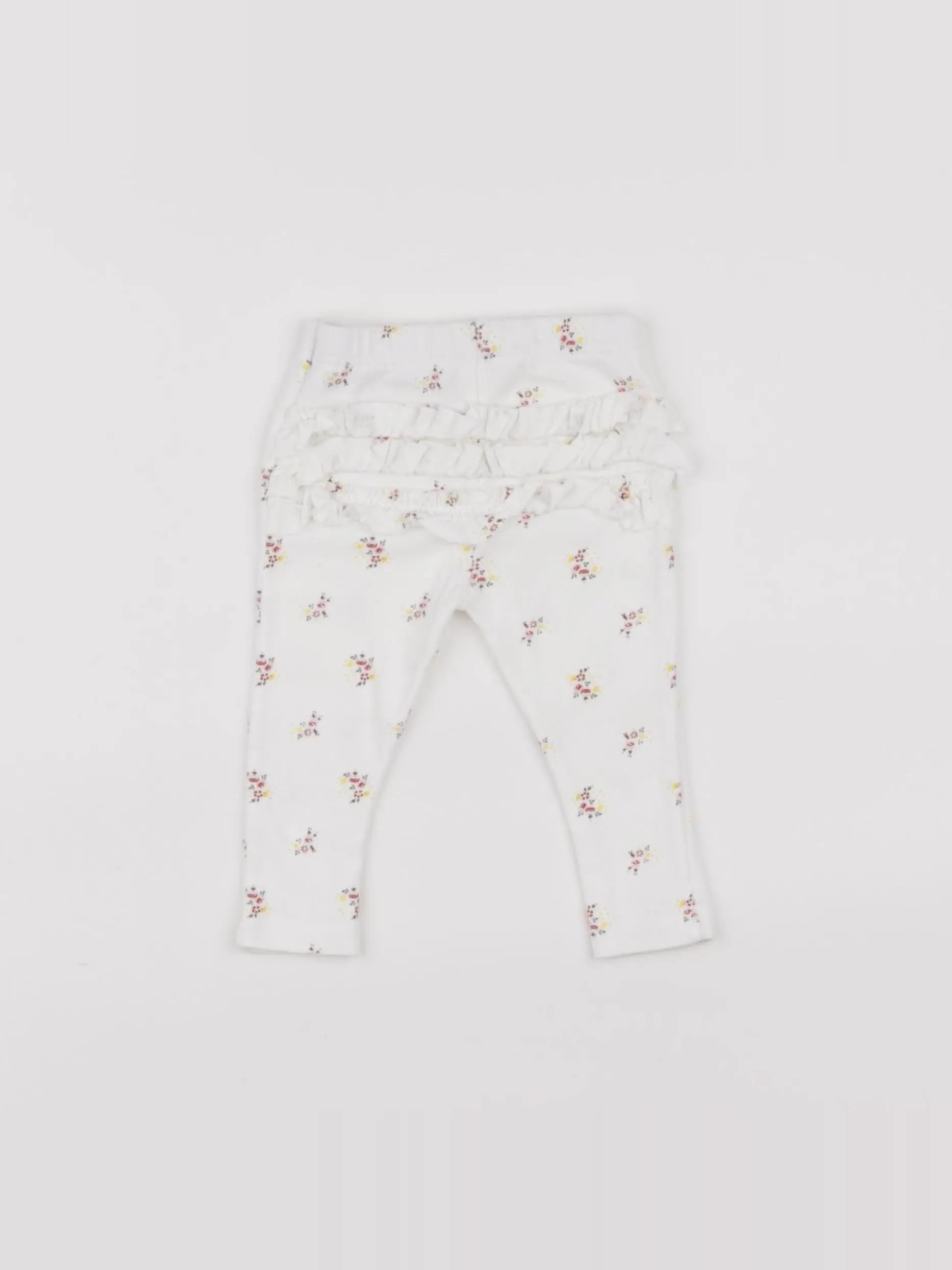 Petit Bateau - legging volants au dos blanc - 6 mois