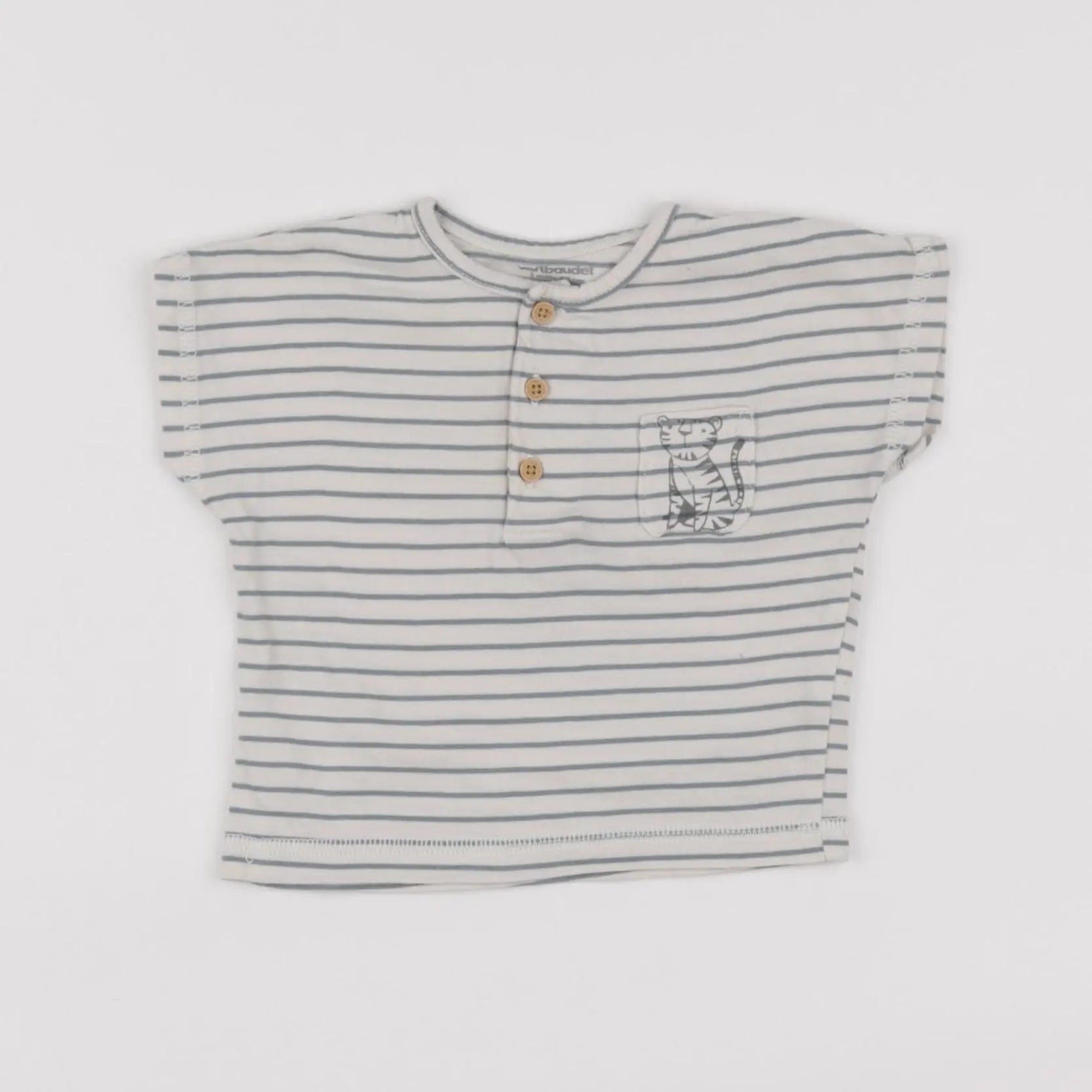 Vertbaudet - tee-shirt bleu - 3 mois