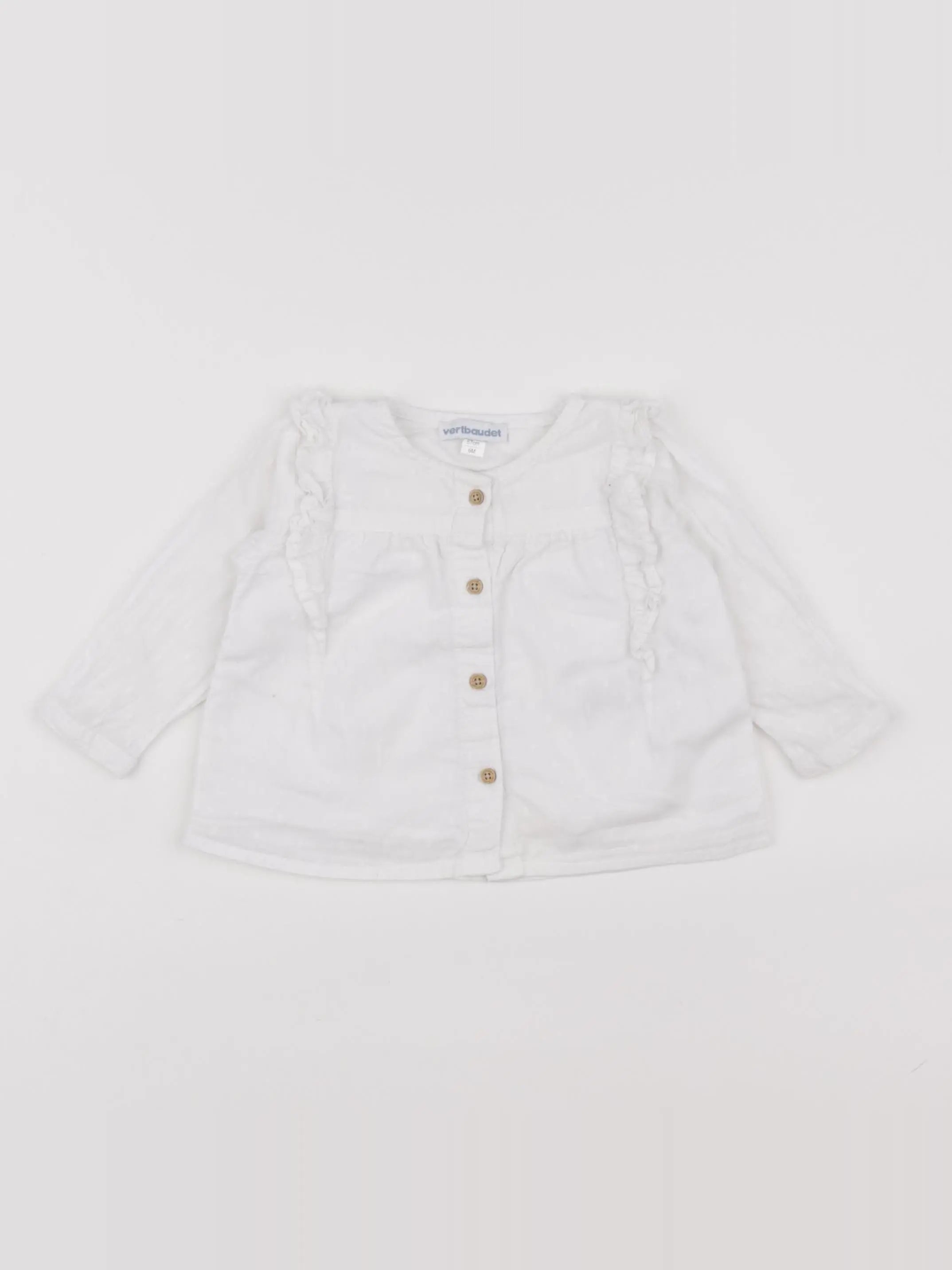 Vertbaudet - blouse blanc - 6 mois