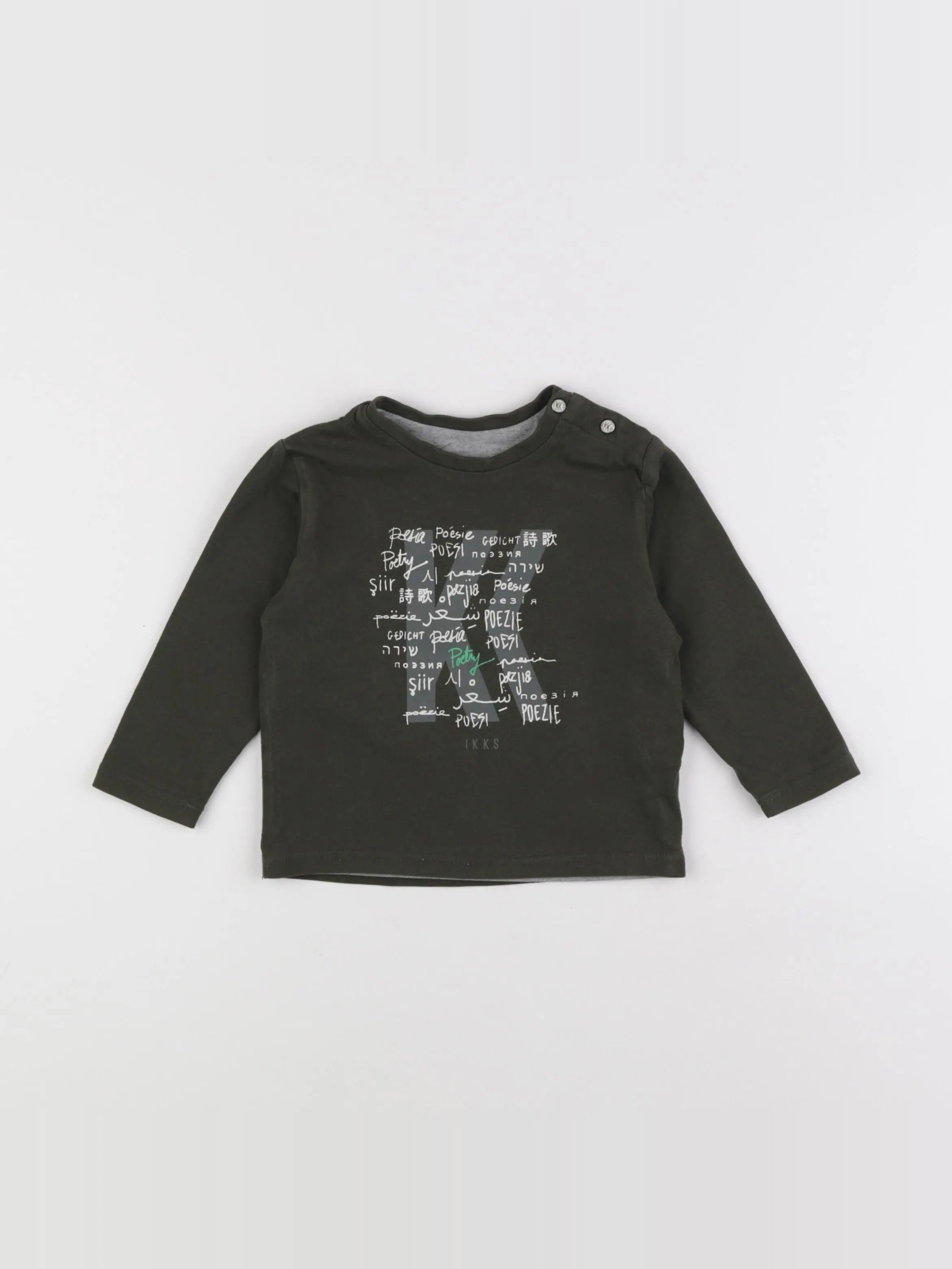 IKKS - tee-shirt réversible vert - 18 mois