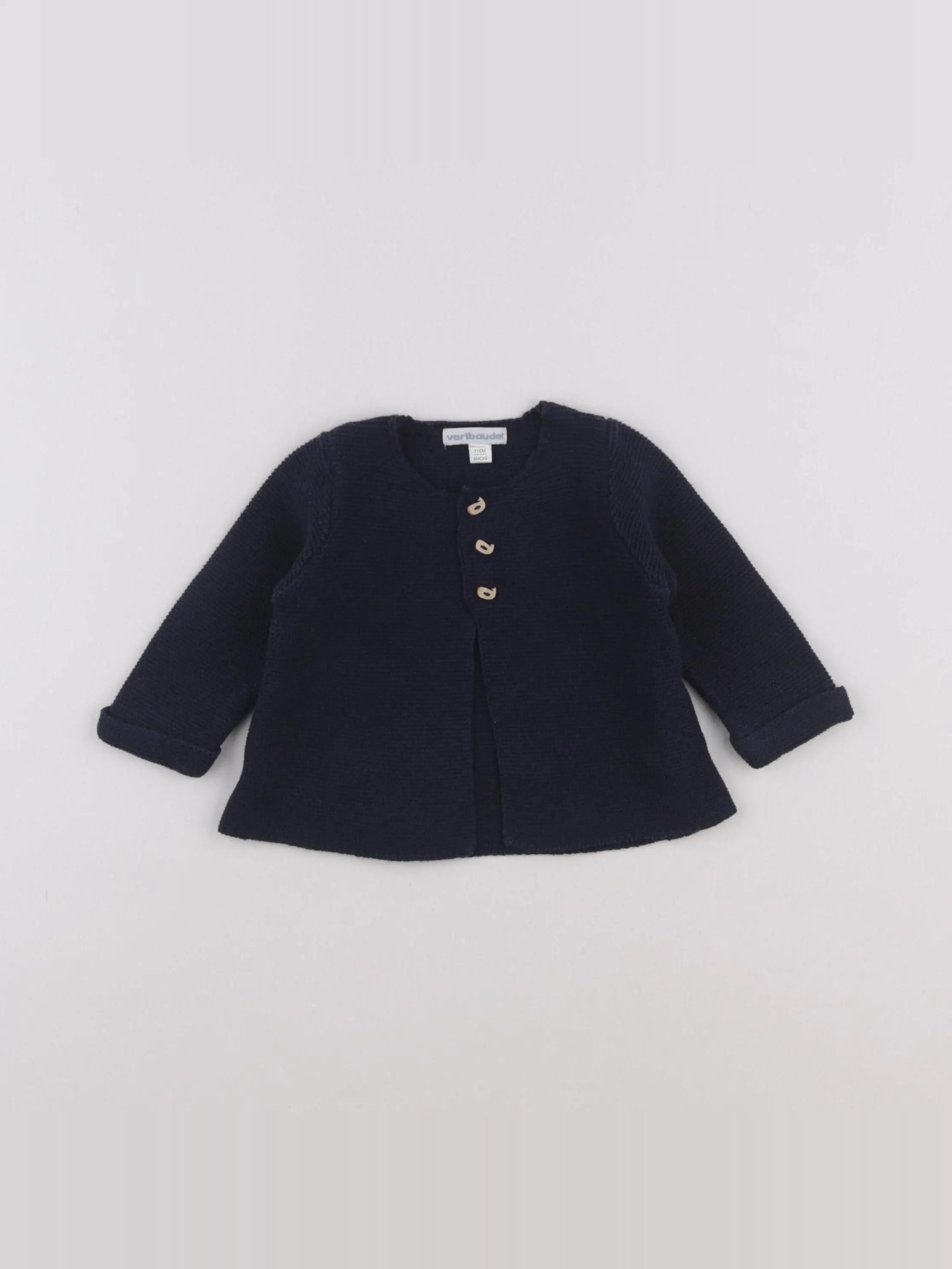 Vertbaudet - gilet bleu - 9 mois