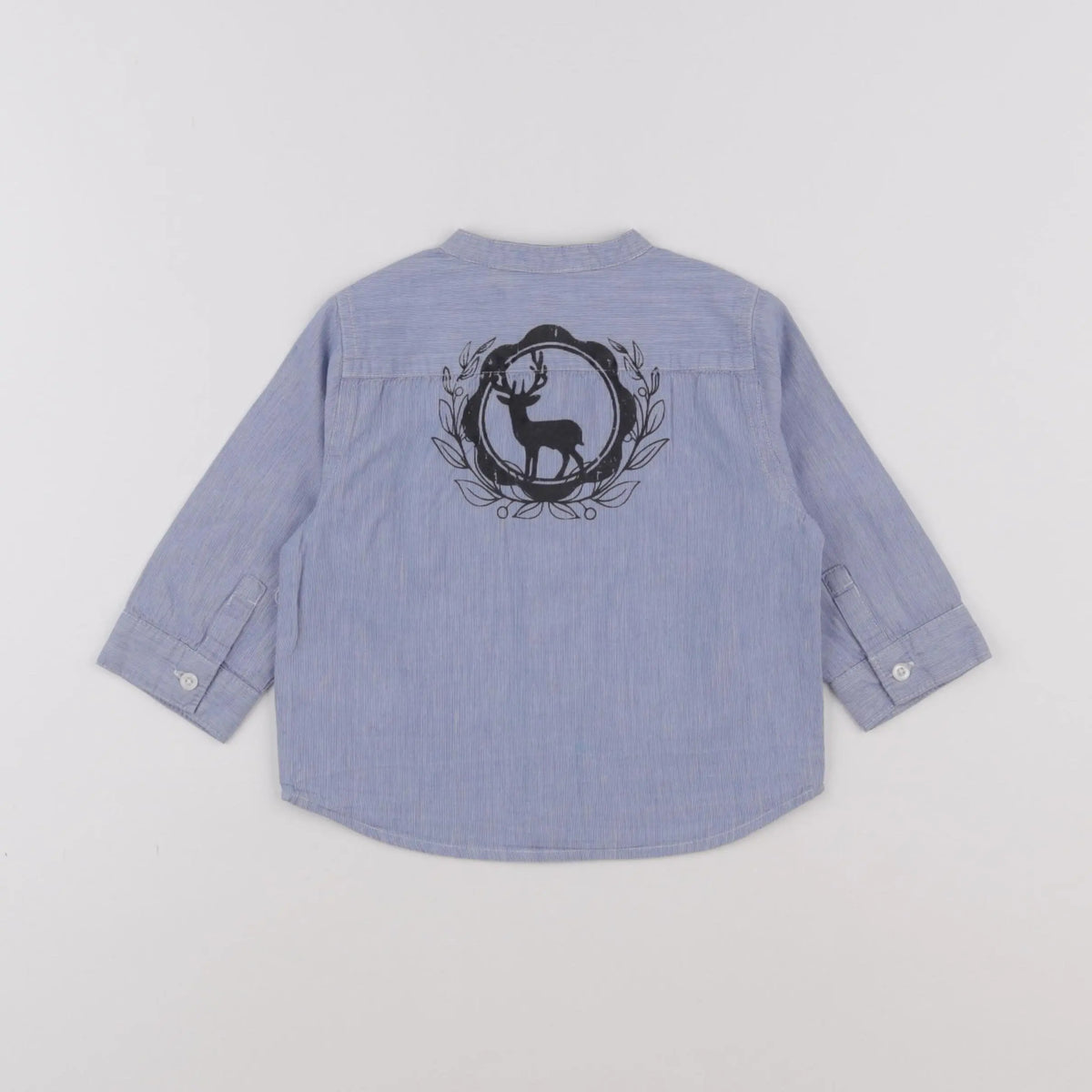 Vertbaudet - chemise imprimé au dos bleu - 18 mois