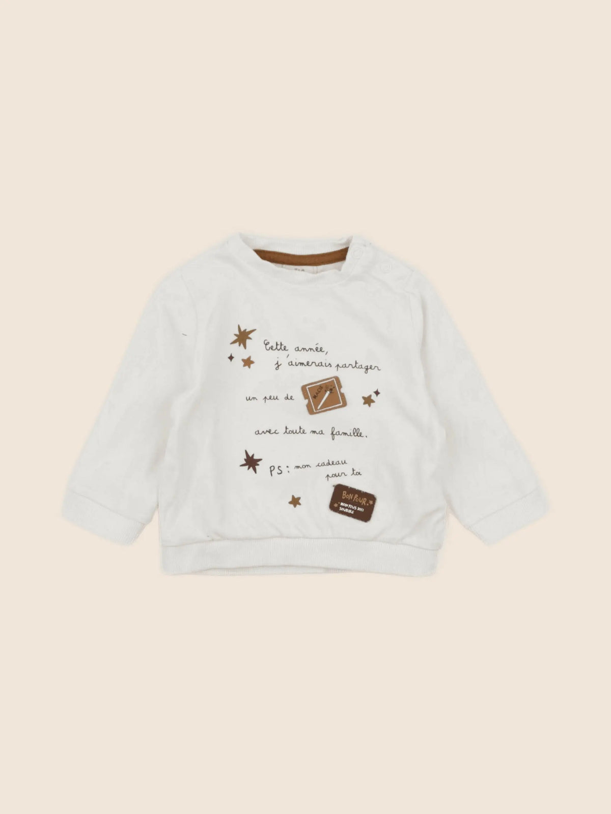 Tape à l'oeil - sweat beige - 6 mois