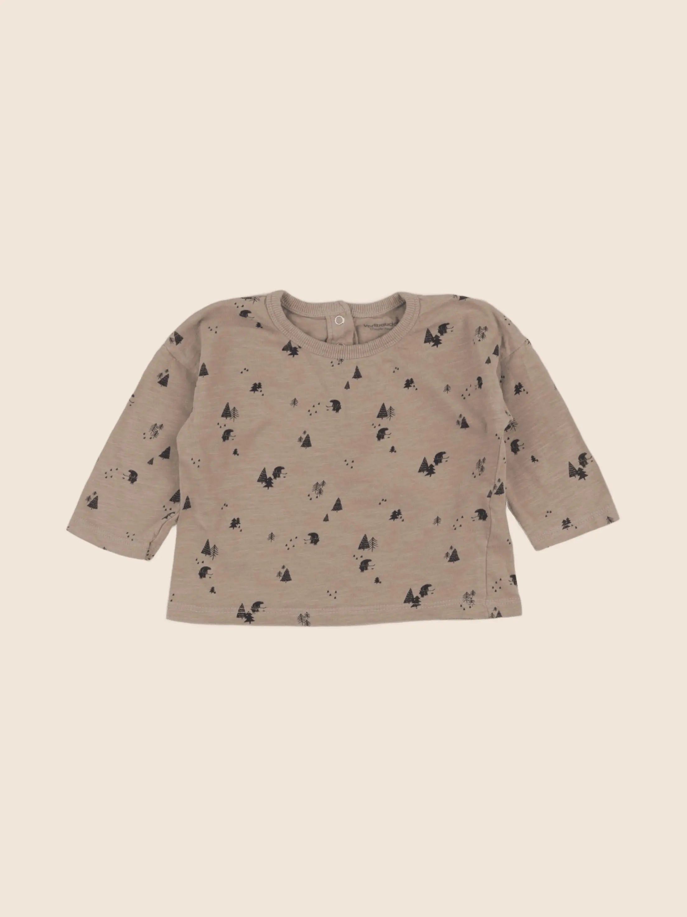 Vertbaudet - tee-shirt marron - 12 mois
