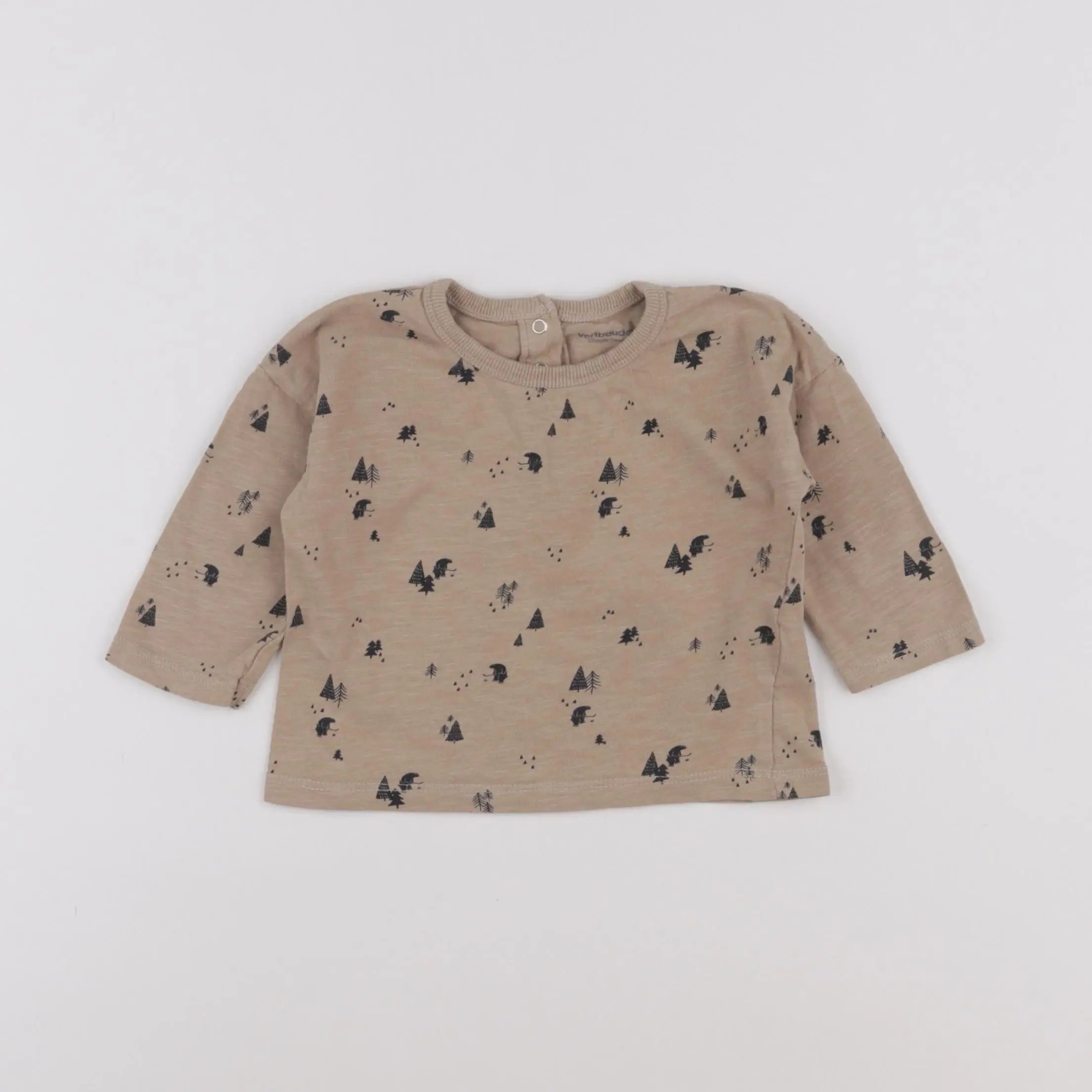 Vertbaudet - tee-shirt marron - 12 mois