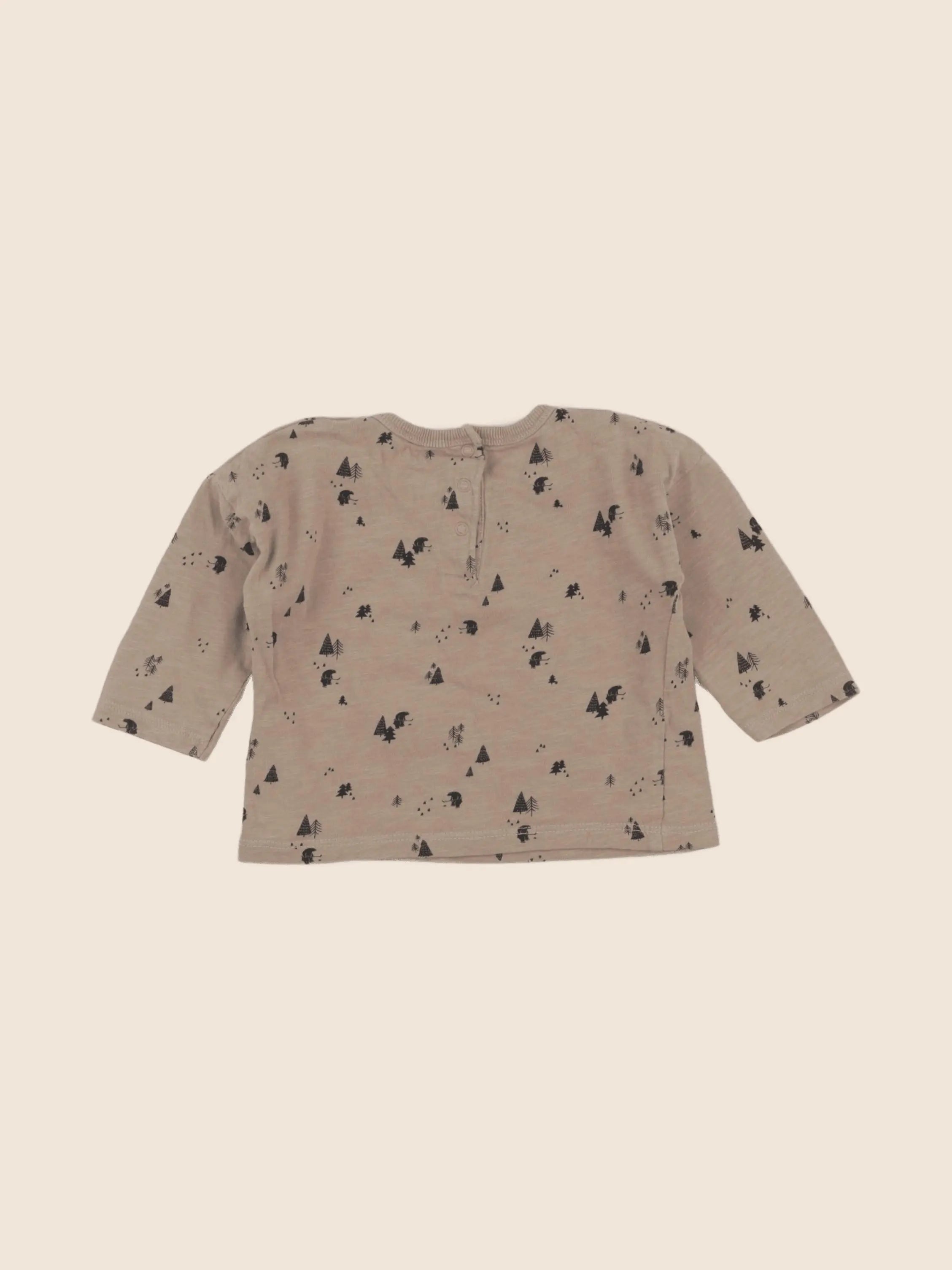 Vertbaudet - tee-shirt marron - 12 mois