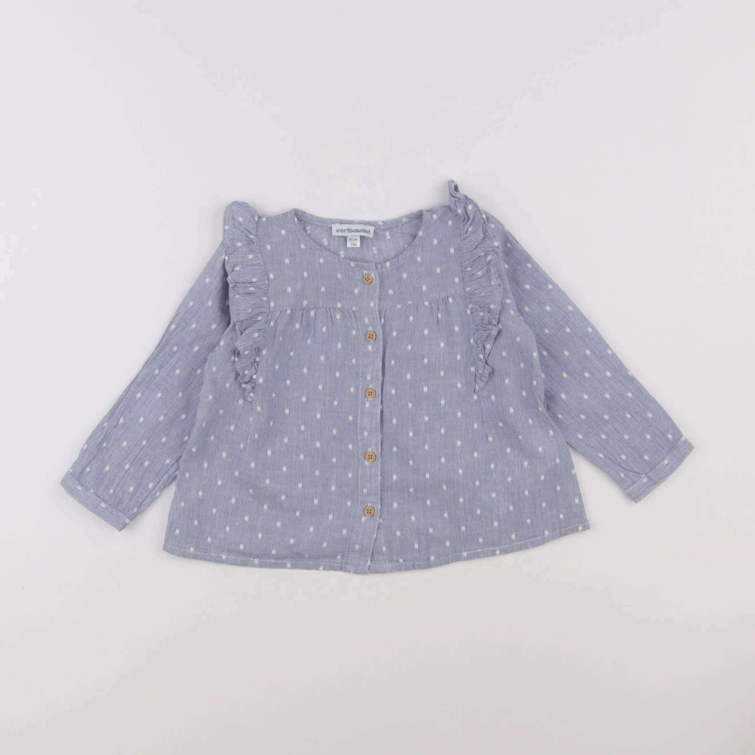 Vertbaudet - blouse bleu - 18 mois