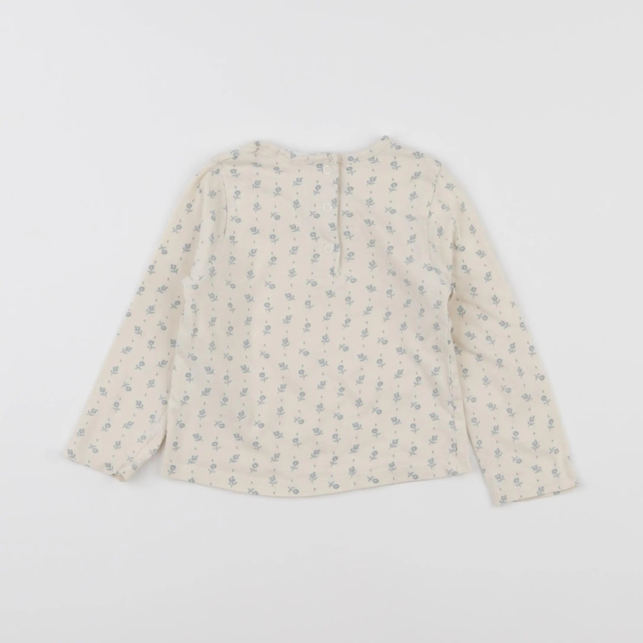 Vertbaudet - tee-shirt beige, bleu - 18 mois