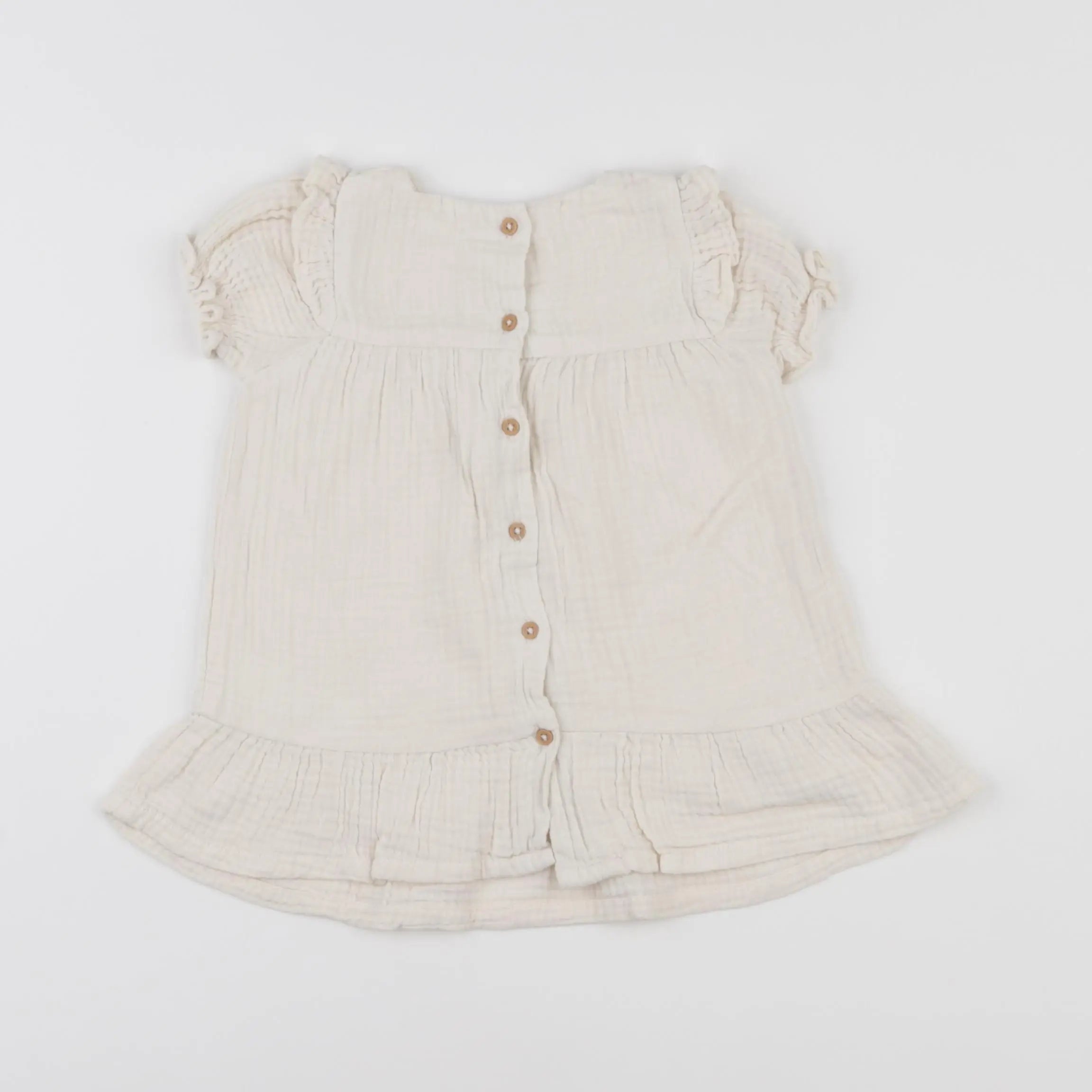 Vertbaudet - robe beige - 12 mois