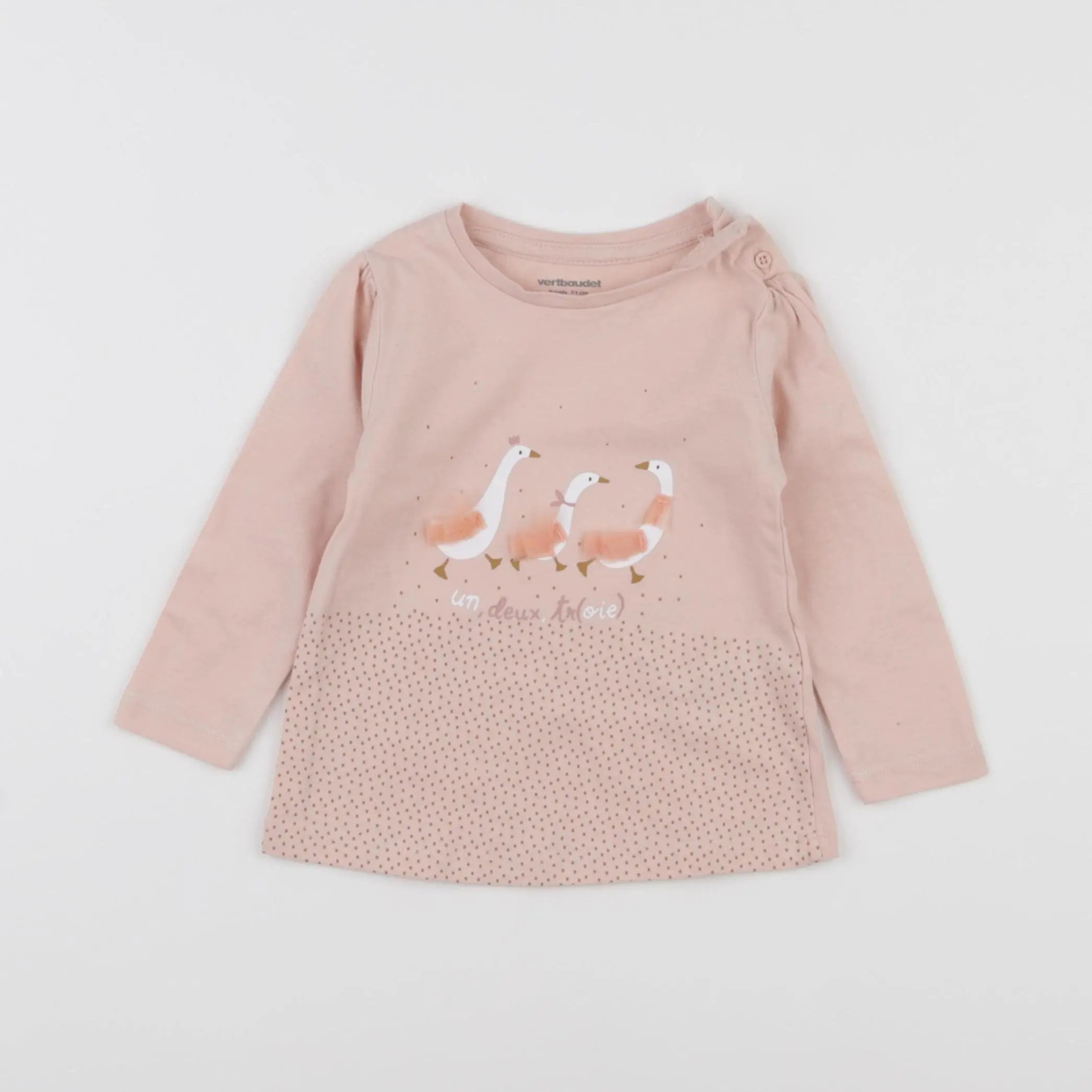 Vertbaudet - tee-shirt rose - 9 mois