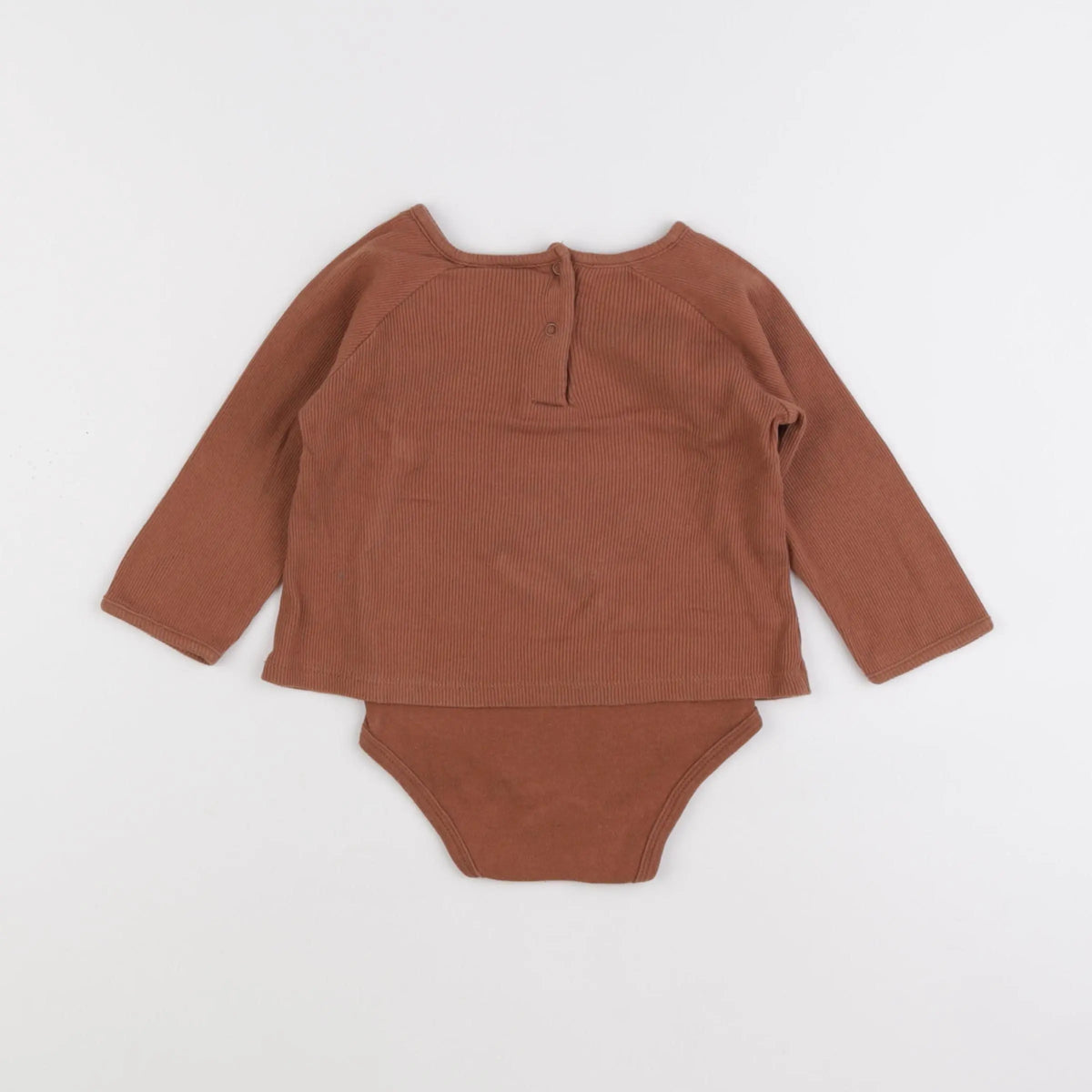 Vertbaudet - body tee-shirt marron - 12 mois