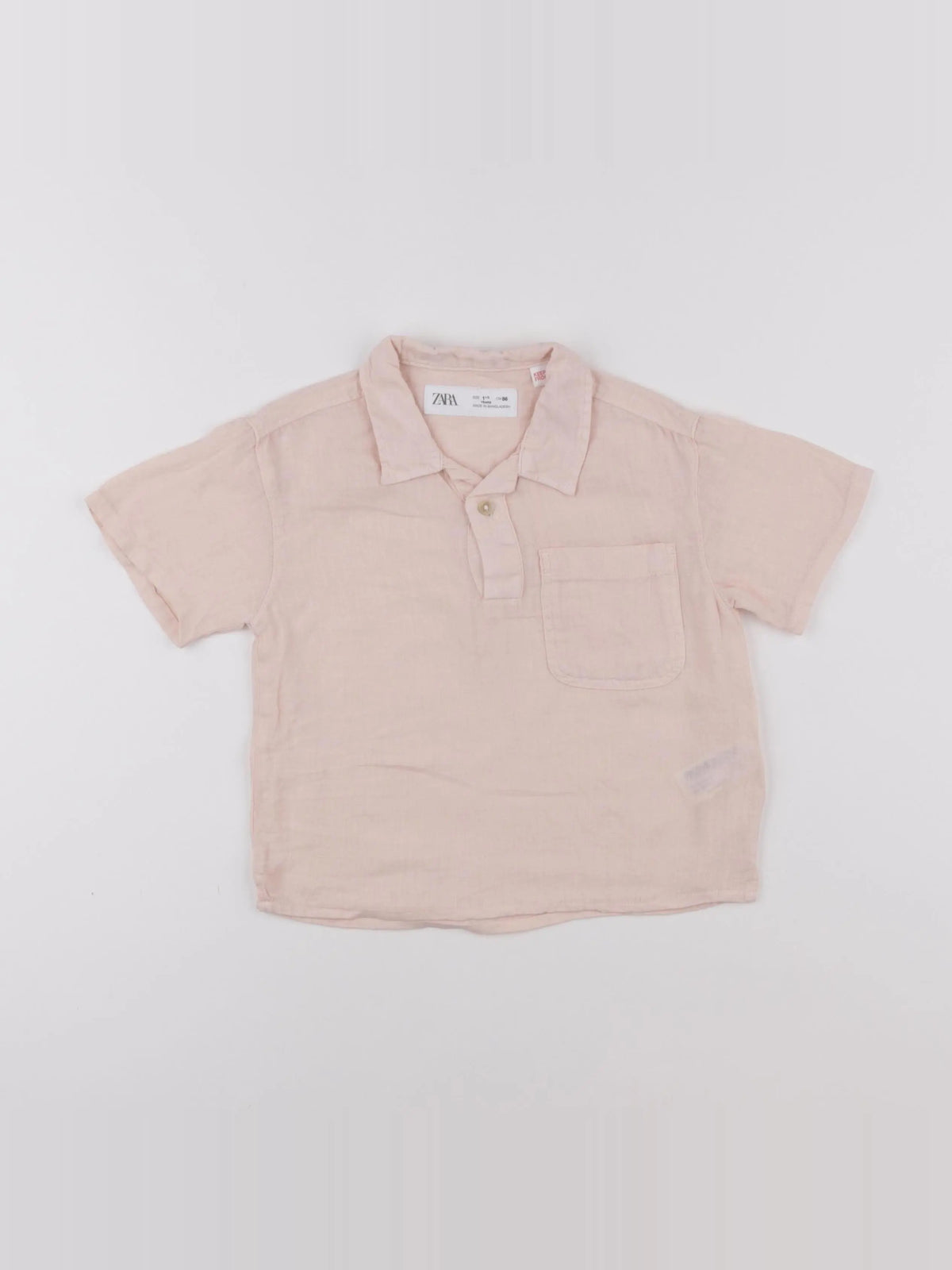 Zara - chemise rose - 18 mois