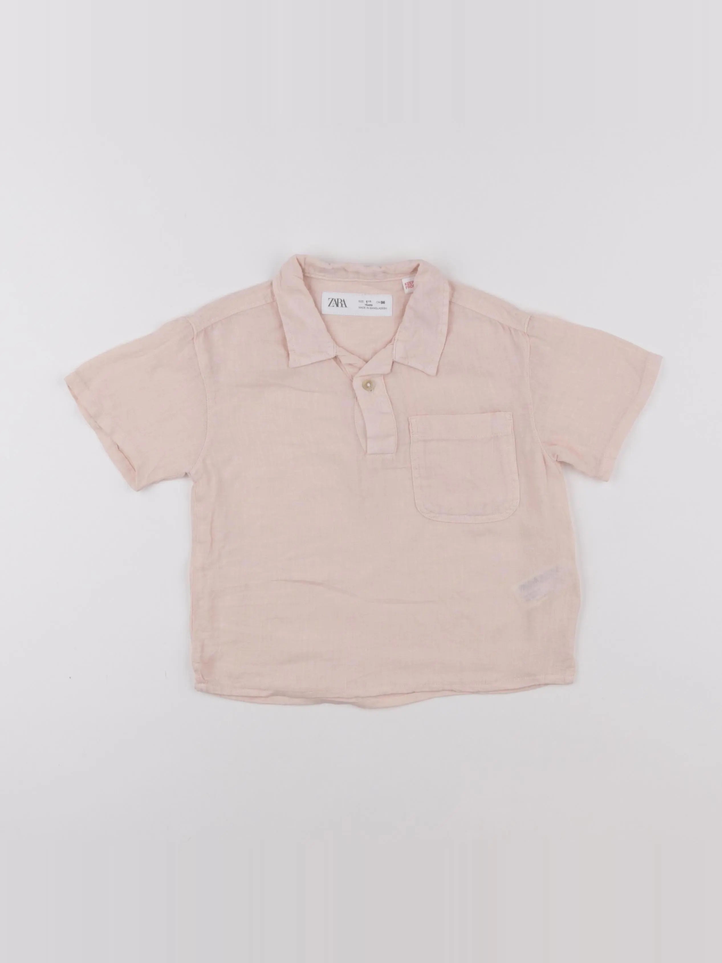 Zara - chemise rose - 18 mois