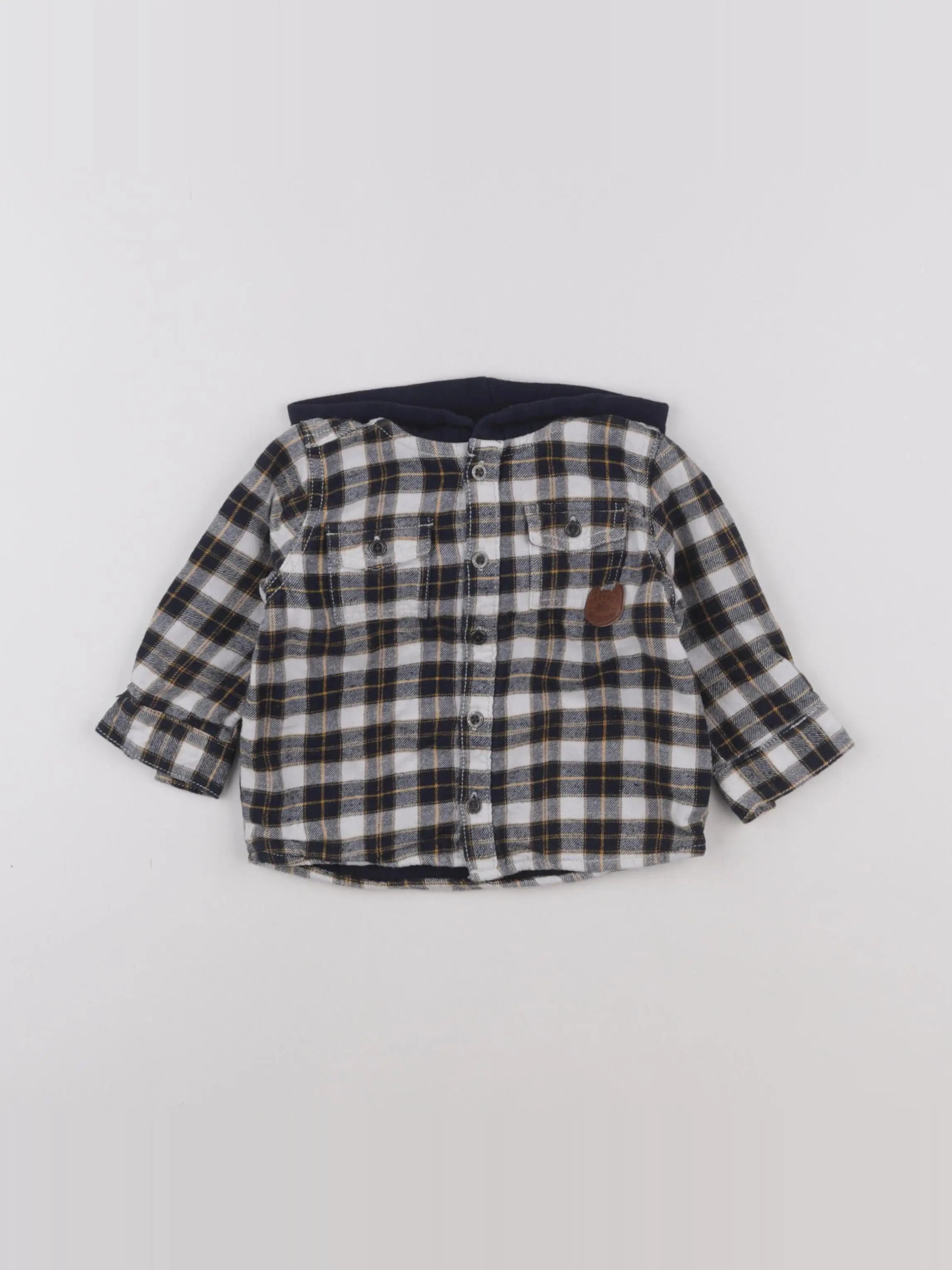 Vertbaudet - chemise bleu - 12 mois