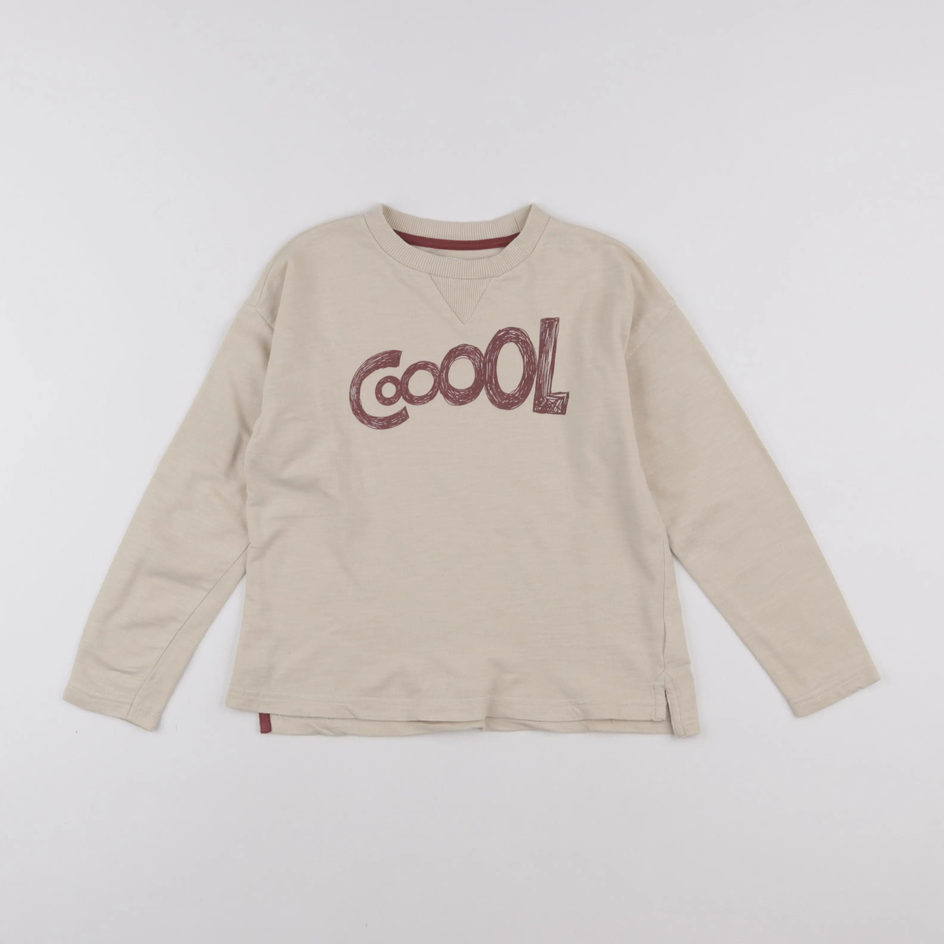 Vertbaudet - tee-shirt beige - 8 ans