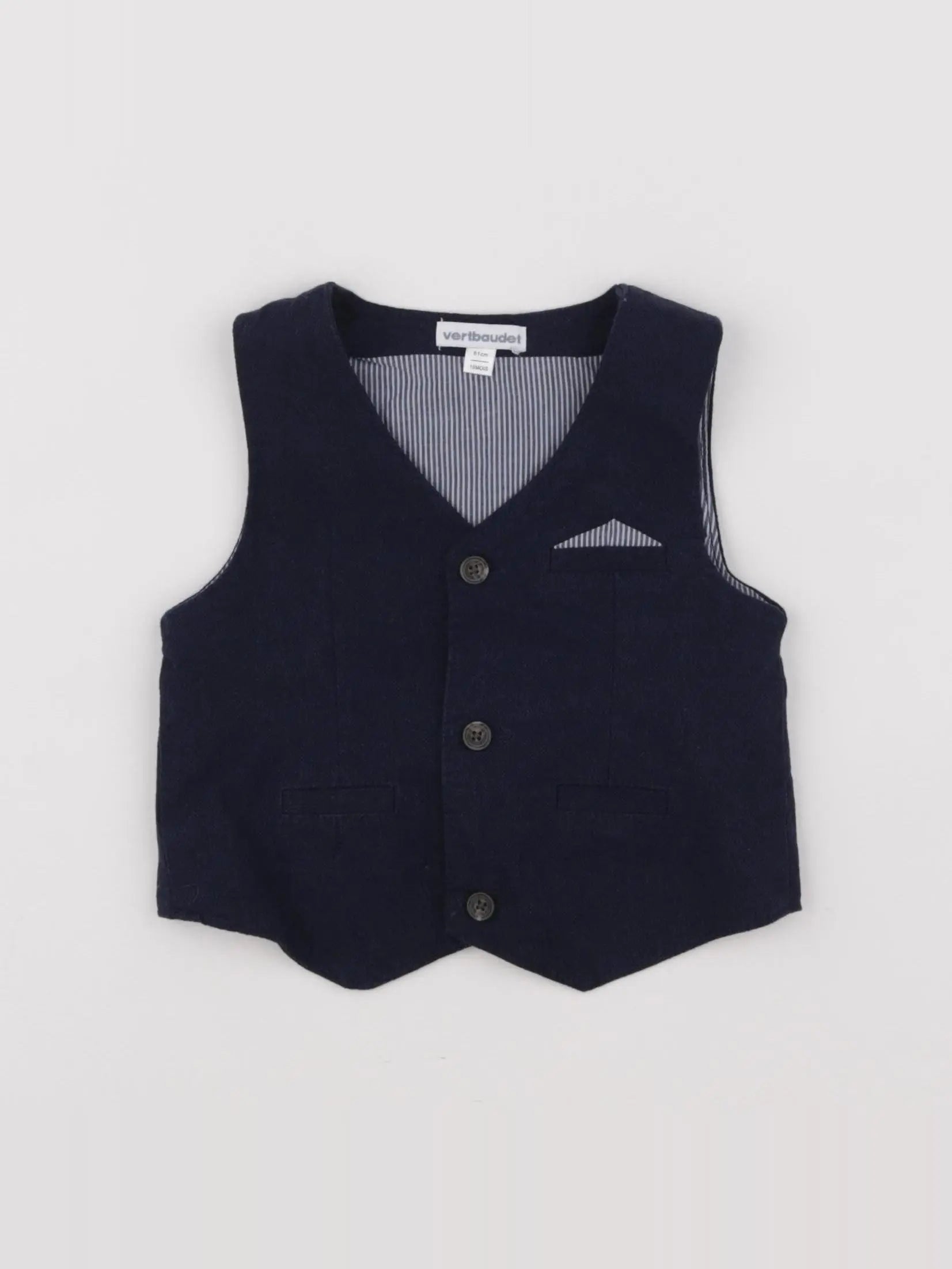 Vertbaudet - gilet bleu - 18 mois