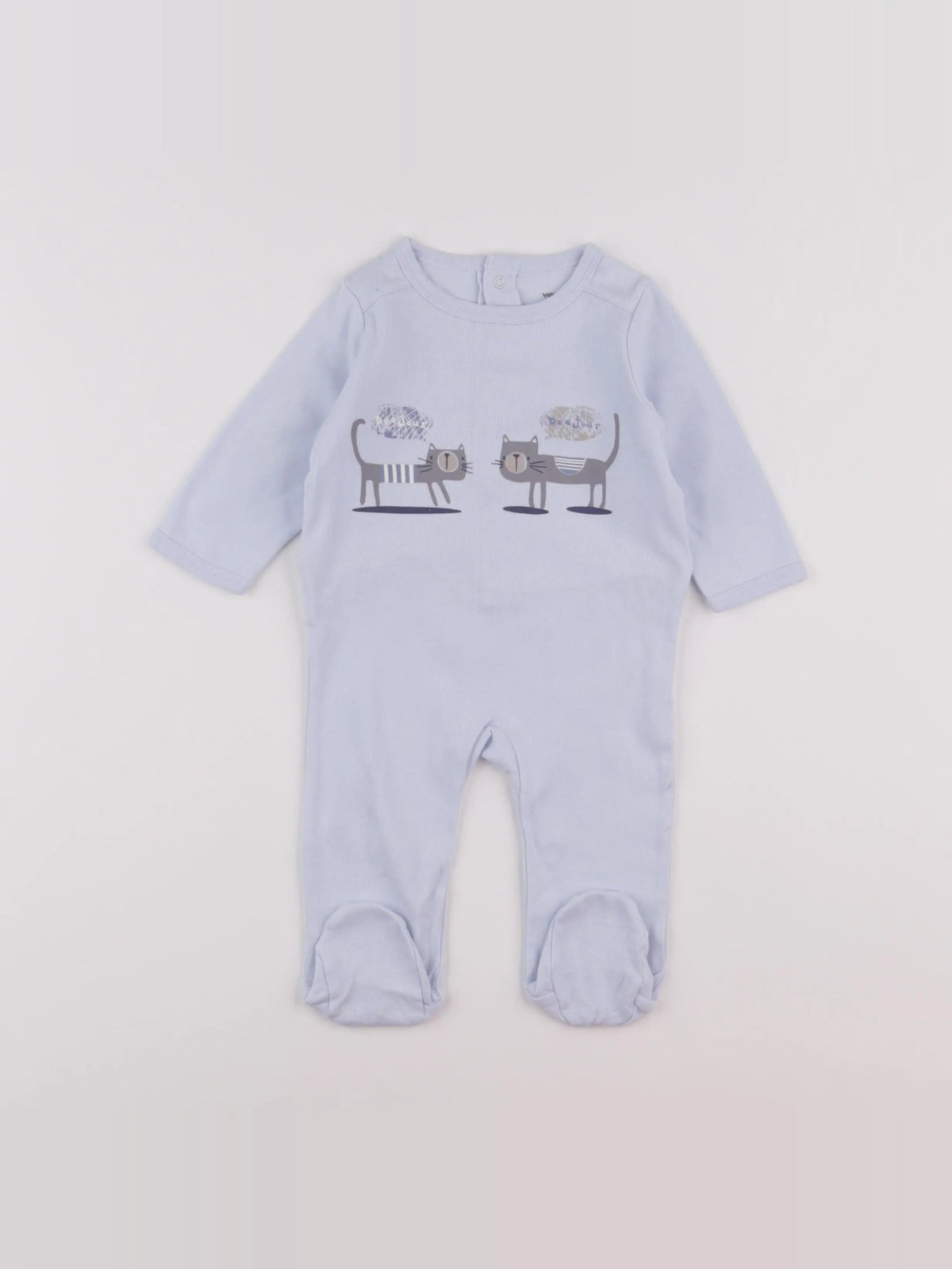Vertbaudet - pyjama coton bleu - 6 mois