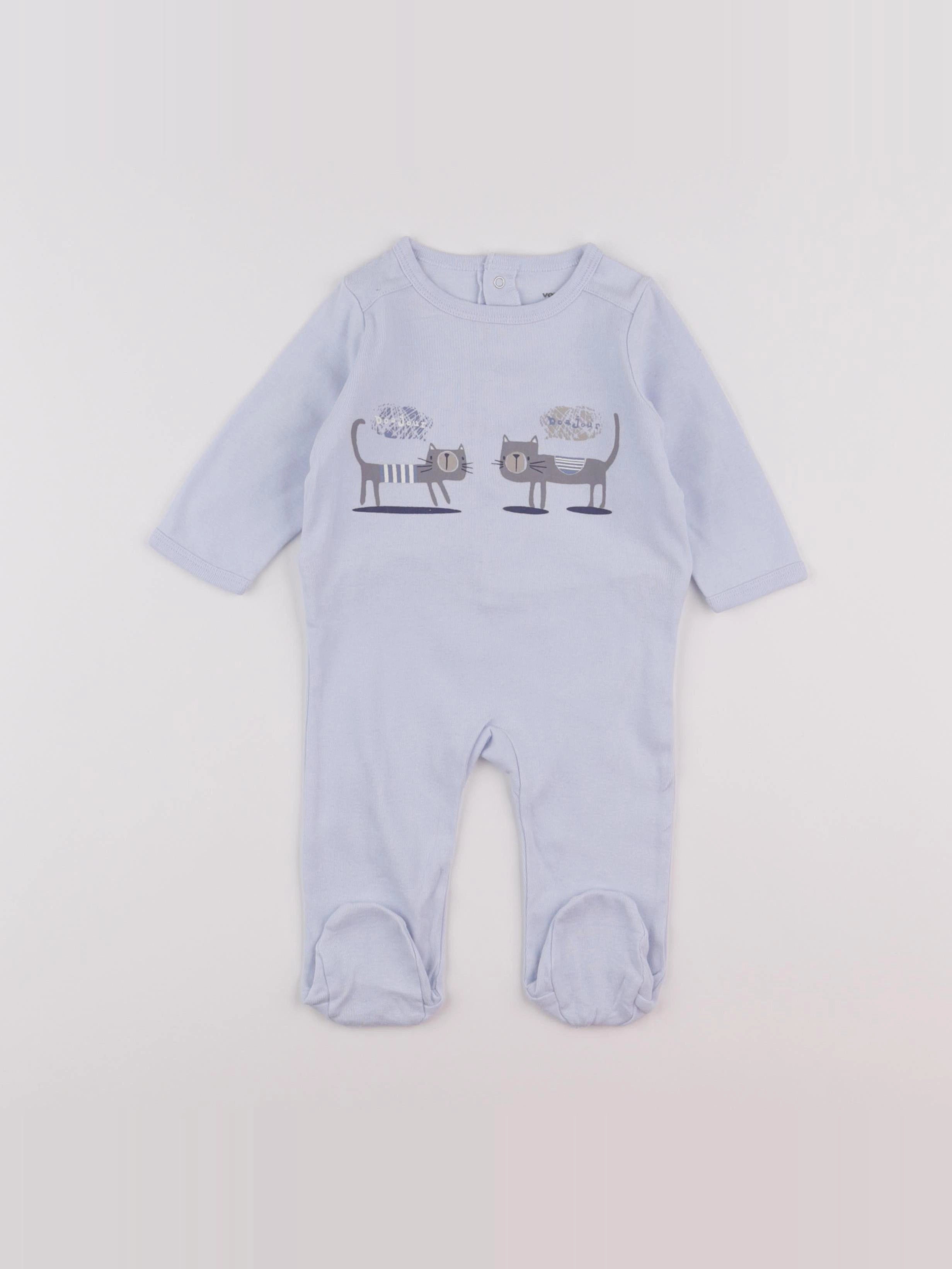 Vertbaudet - pyjama coton bleu - 6 mois